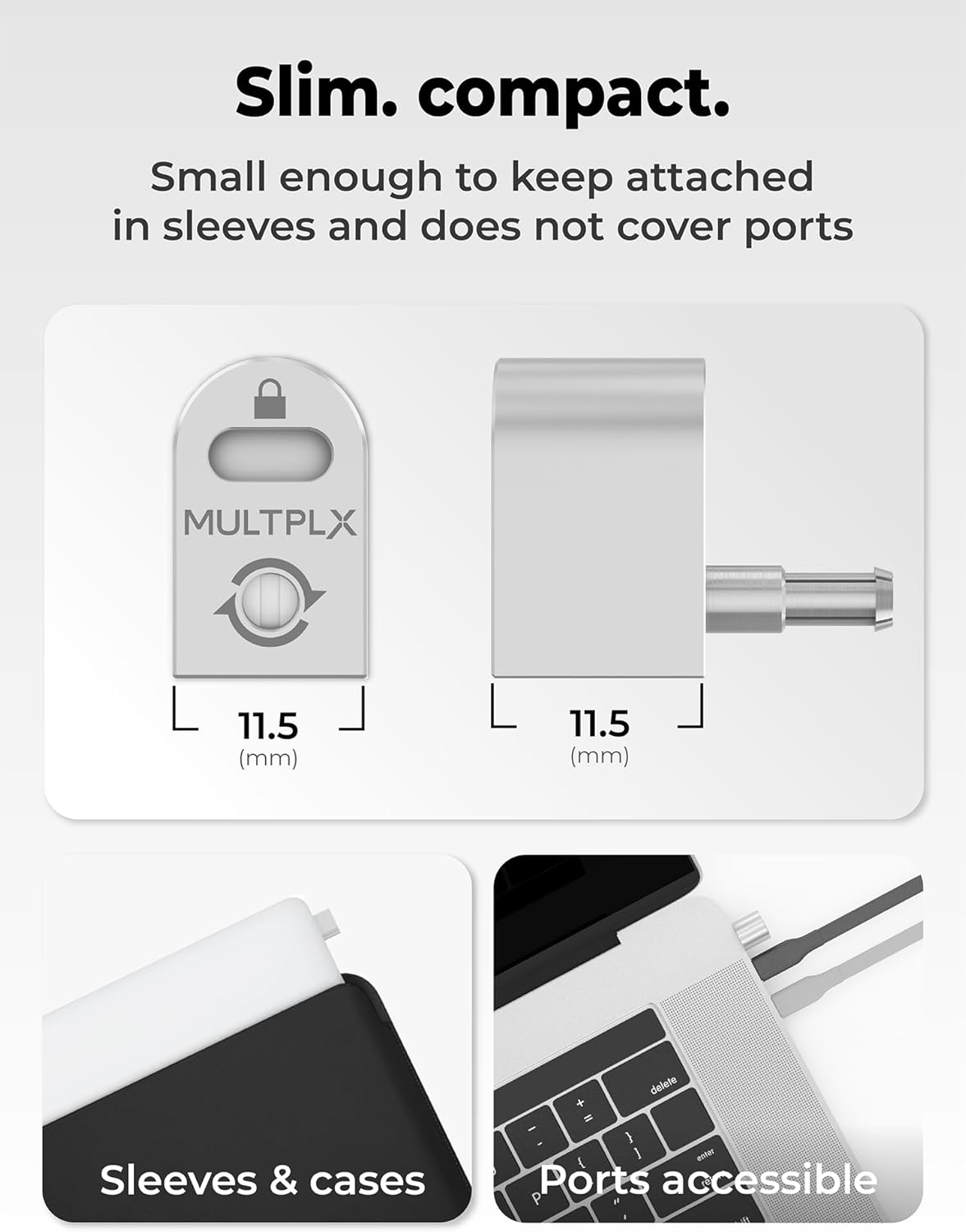 Laptop Lock Adapter for Kensington Lock | Adds Security Slot To Any Laptop inc MacBook | Use With Standard T-Bar Cable Locks | No Adhesive Needed
