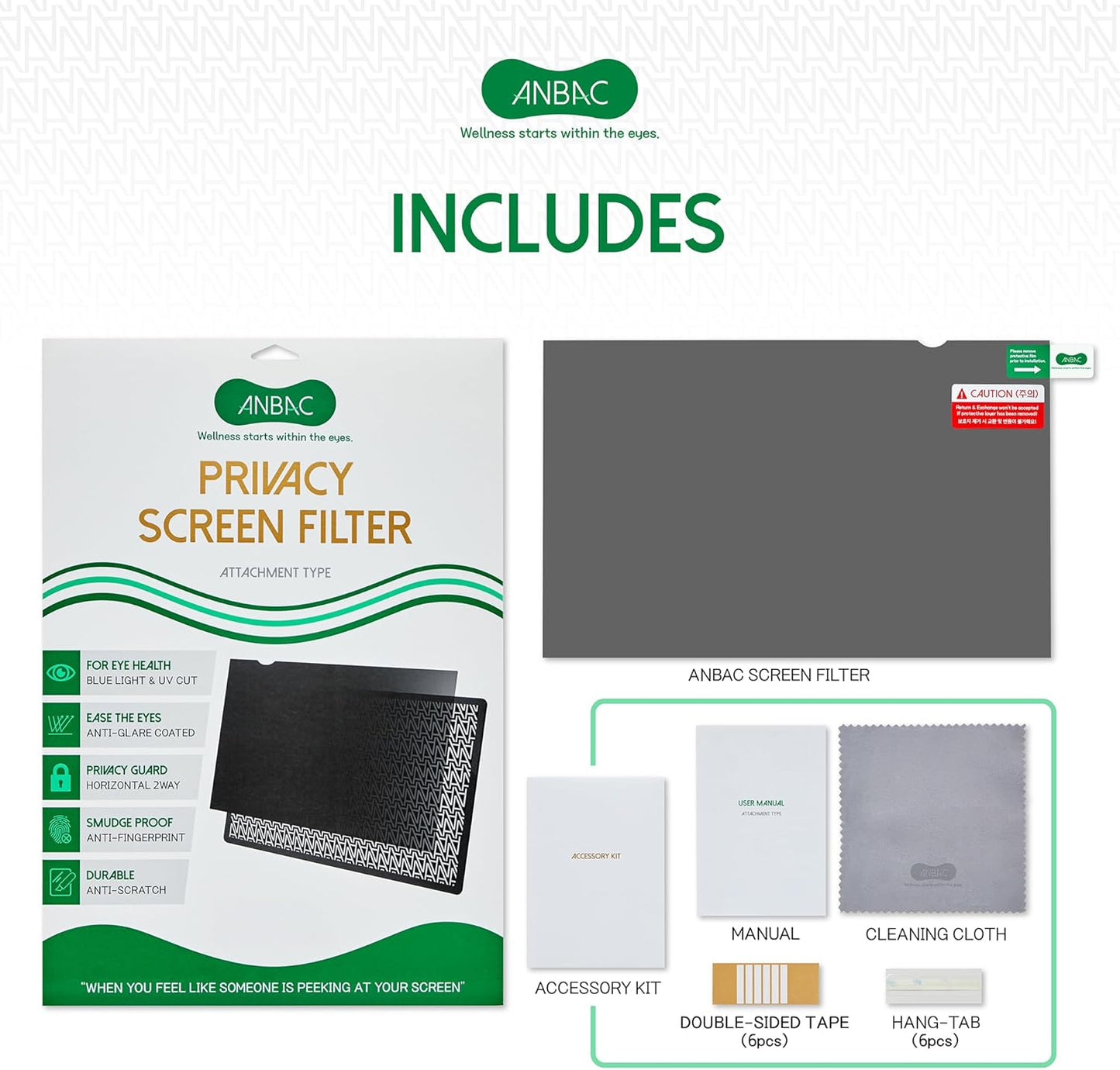 17.3 Inch Laptop Privacy Screen Shield for 16:9 Wide Display - Anti Glare Computer Privacy Screen Cover | Blue Light Blocking Screen Protector | Scratch Resistant UV Filter | Attachment Type