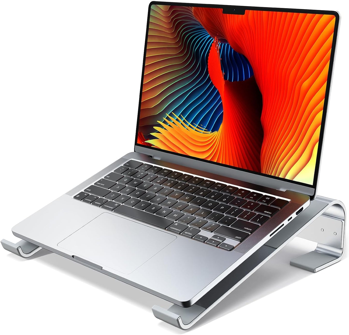 Laptop Stand for Desk, Aluminum Laptop Riser, Ergonomic Computer Stand Compatible with for MacBook Pro/Air, Dell, HP, Lenovo, 10-17.3'' (Silver)