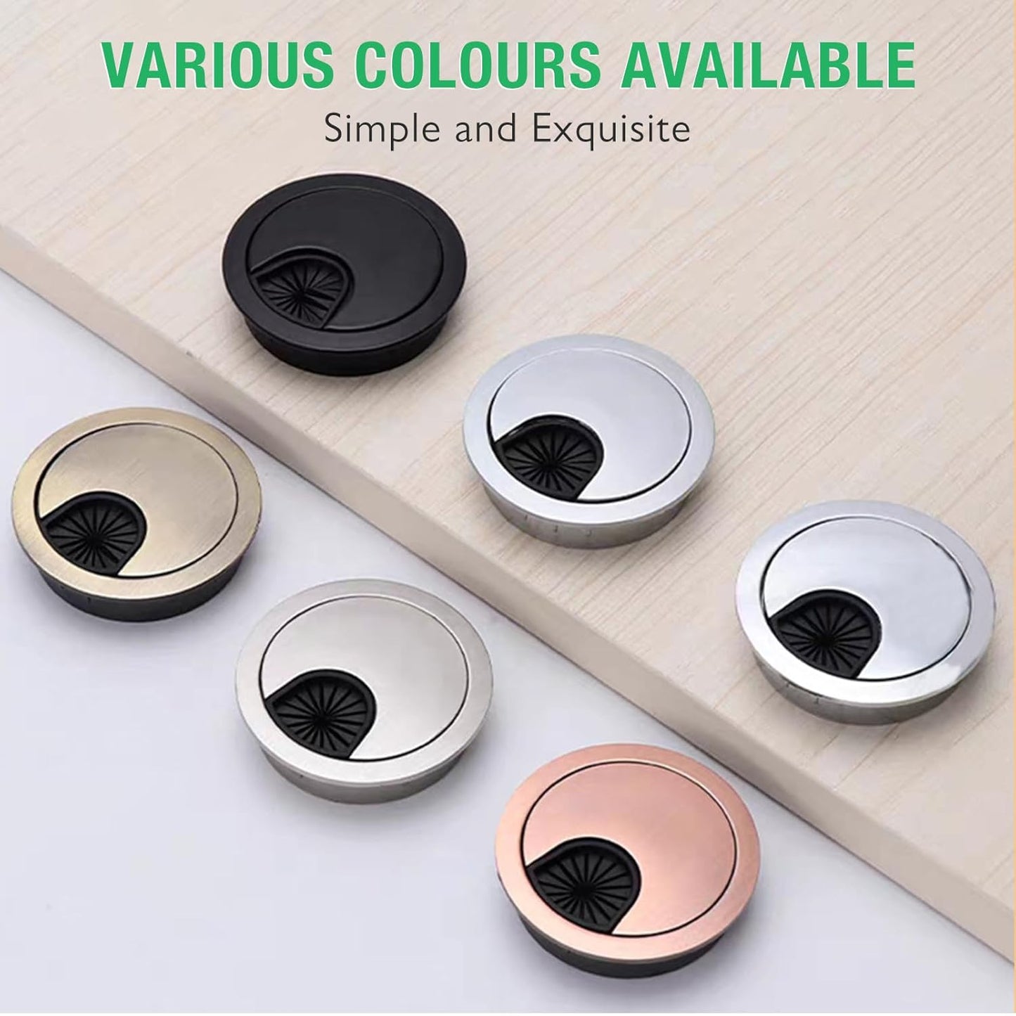 1 Pcs Desk Grommet 3-1/8" / 80 mm, Desk Cord Hole Cover, Cable Grommet Metal Zinc Alloy Materilal, Desk Hole Grommet for Home & Office Pc, Detachable Cable Cord Organizer-Matte Silver