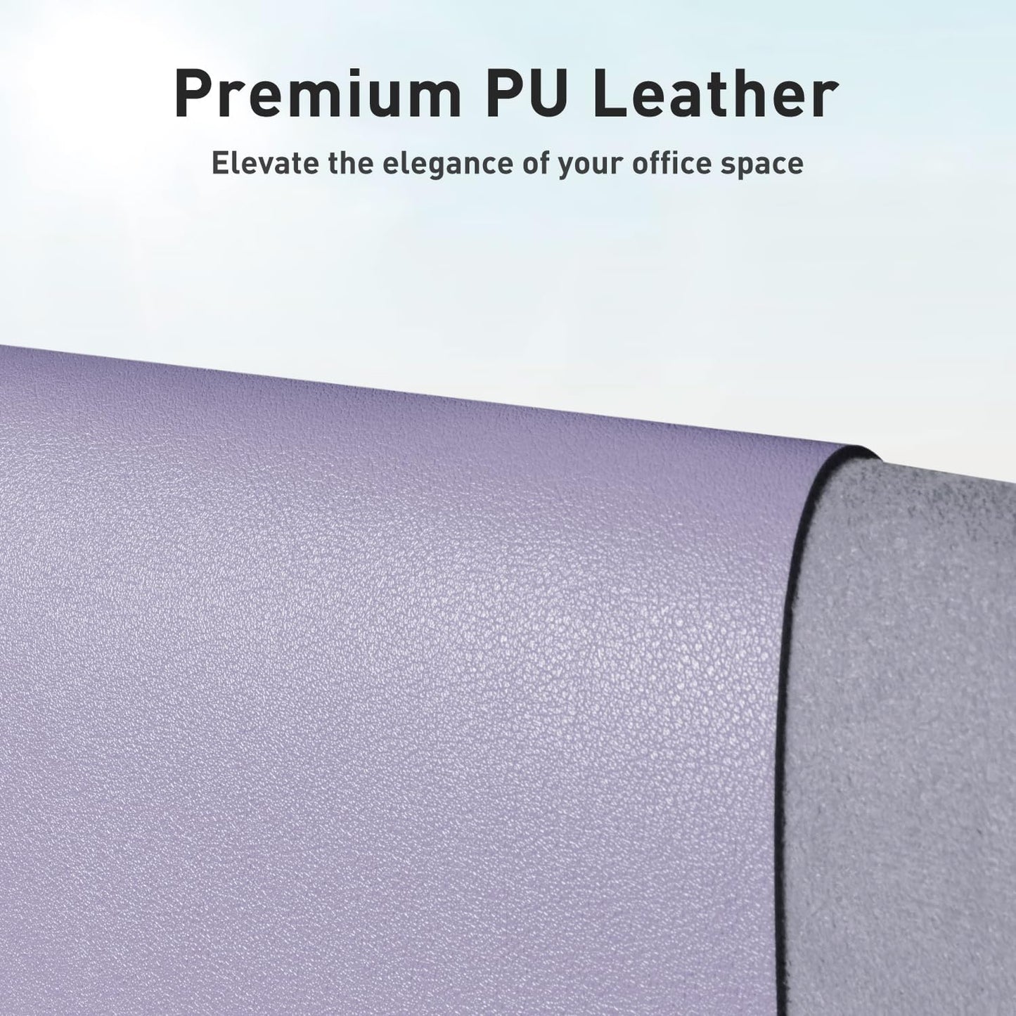 Leather Desk Pad Protector, Mouse Pad, Office Desk Mat, Non-Slip PU Leather Desk Blotter, Laptop Desk Pad, Waterproof Desk Writing Pad for Office and Home (48"x17", Lavender)