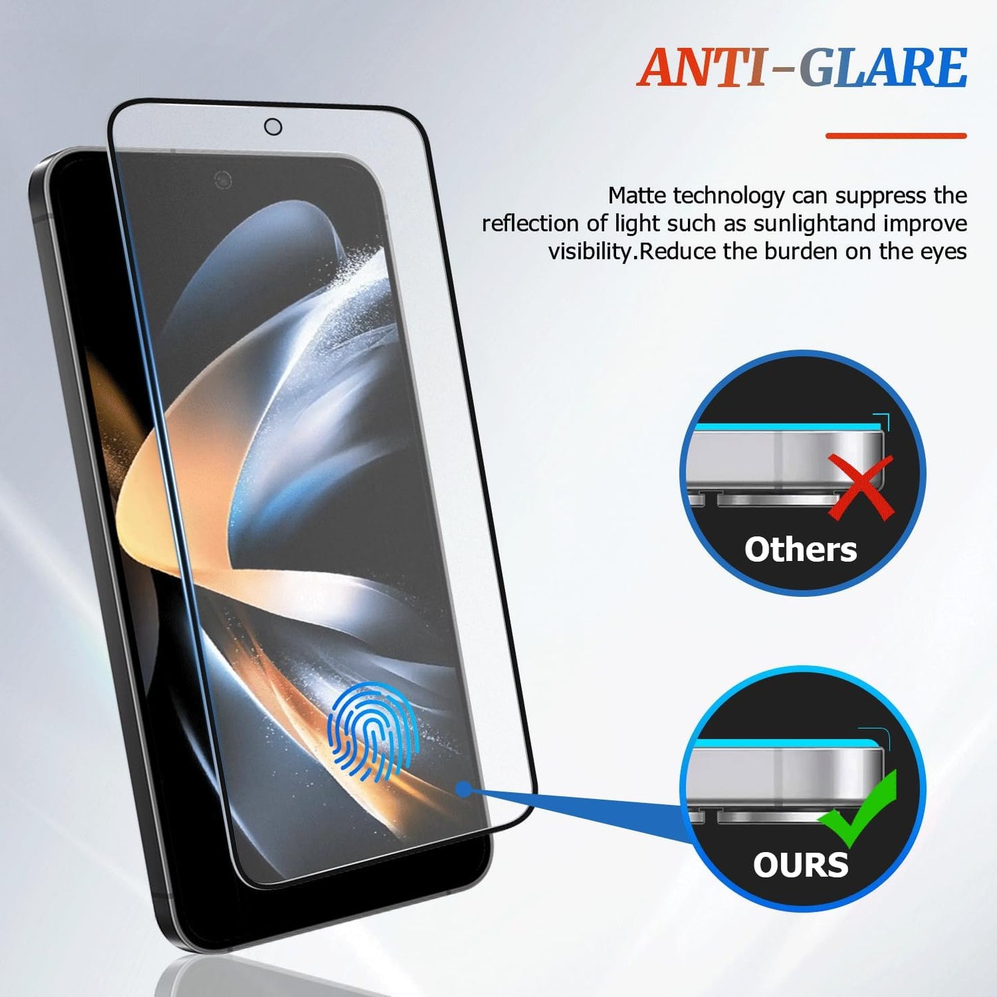 2 Pack Galaxy S24 Plus/S25 Plus Matte Screen Protector,9H Hardness Tempered Glass,Anti-Glare,Anti-Scratch,Smooth and Responsive Absolute,High Definition,Fingerprint Unlock, With Installation Frame