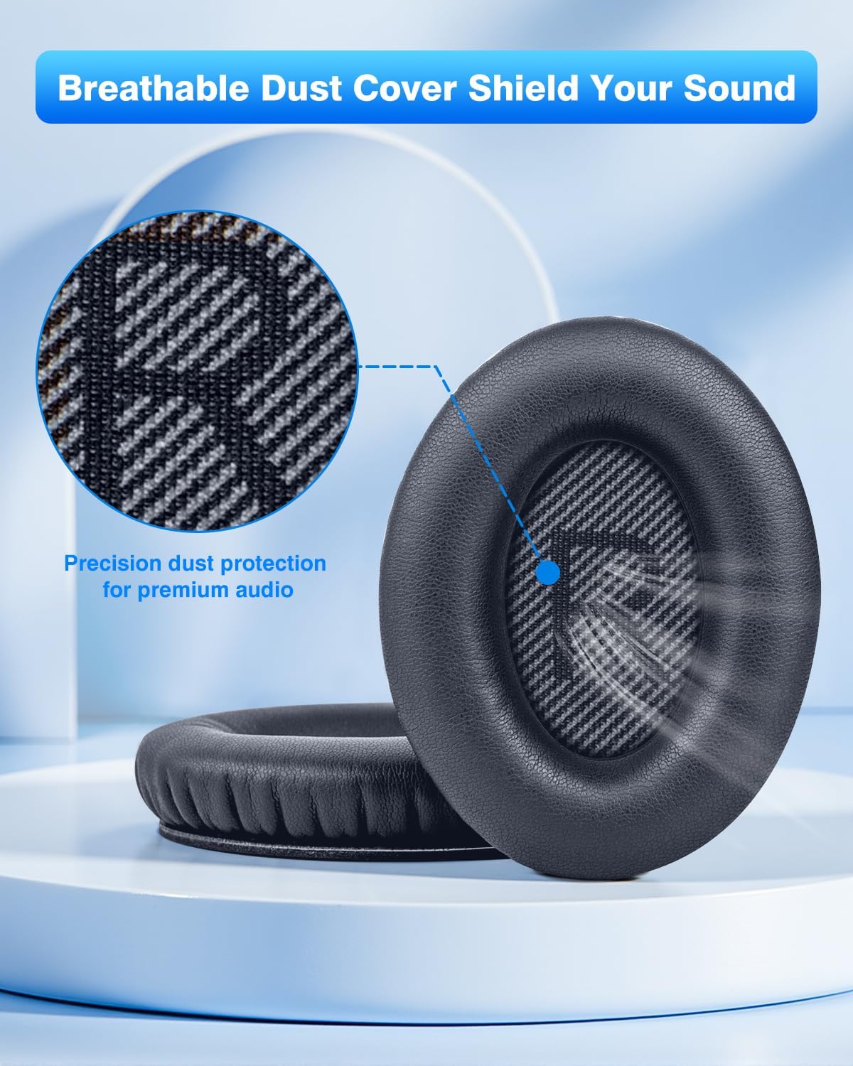 Link Dream Ear Pads for Bose Quiet Comfort 35 Soft Protein Leather Replacement Earpads Ear Cushions Ear Pad for Bose QC 35/25 / 15 QC2 / Ae2 / Ae2i / Ae2W / Sound Link/Sound True (Blue)