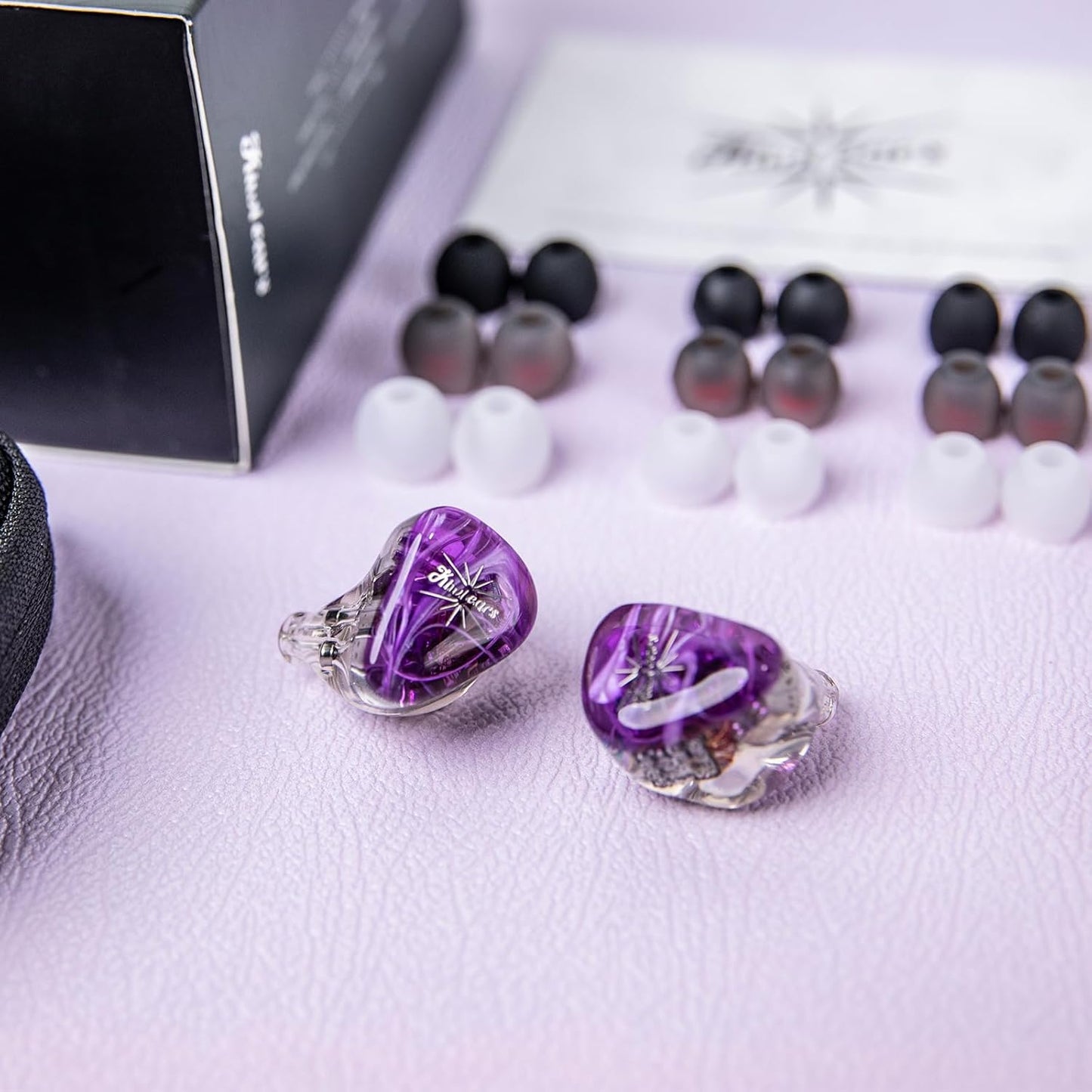 Linsoul Kiwi Ears Orchestra Lite Performance Custom 8BA in-Ear Monitor IEM with Detachable 4-core 7N Oxygen-Free Copper OFC Cable, Handcrafts Faceplate for Audiophile Studio Musician (Purple)