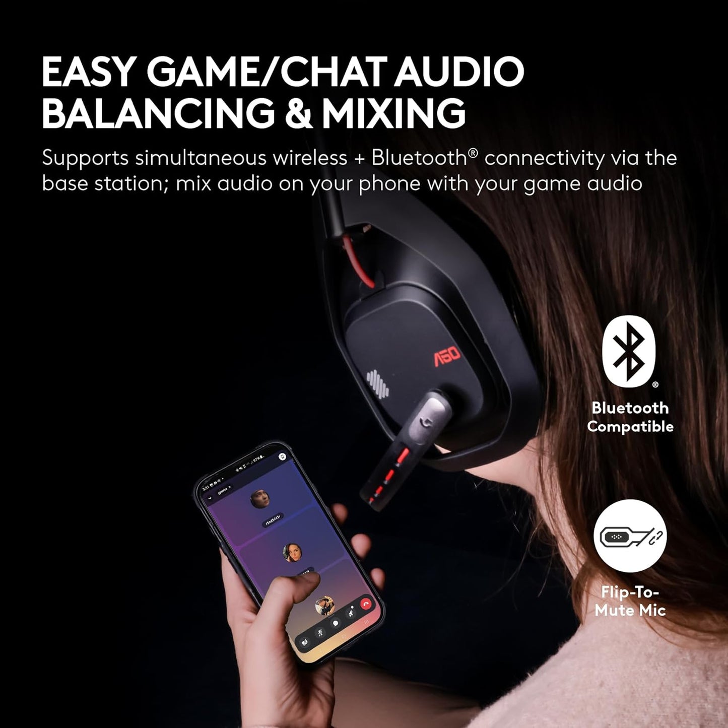Logitech G Astro A50 Omni-Platform Wireless Gaming Headset + Base Station for PS5, Xbox, PC: PLAYSYNC Audio Switcher, <16 bit/48kHz (Console), <24 bit/48 kHz (PC), 24hr Battery, 2.4GHz & BT - White