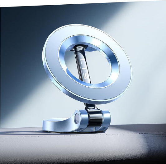 LISEN for Magsafe Car Mount, Magnetic Phone Holder for Car, Car Accessories for iPhone 16 Pro Max,Gifts for Men Women Him Her, Fit for iPhone16 Pro/Pro Max 15 14 13 12, Carbon Fiber Blue