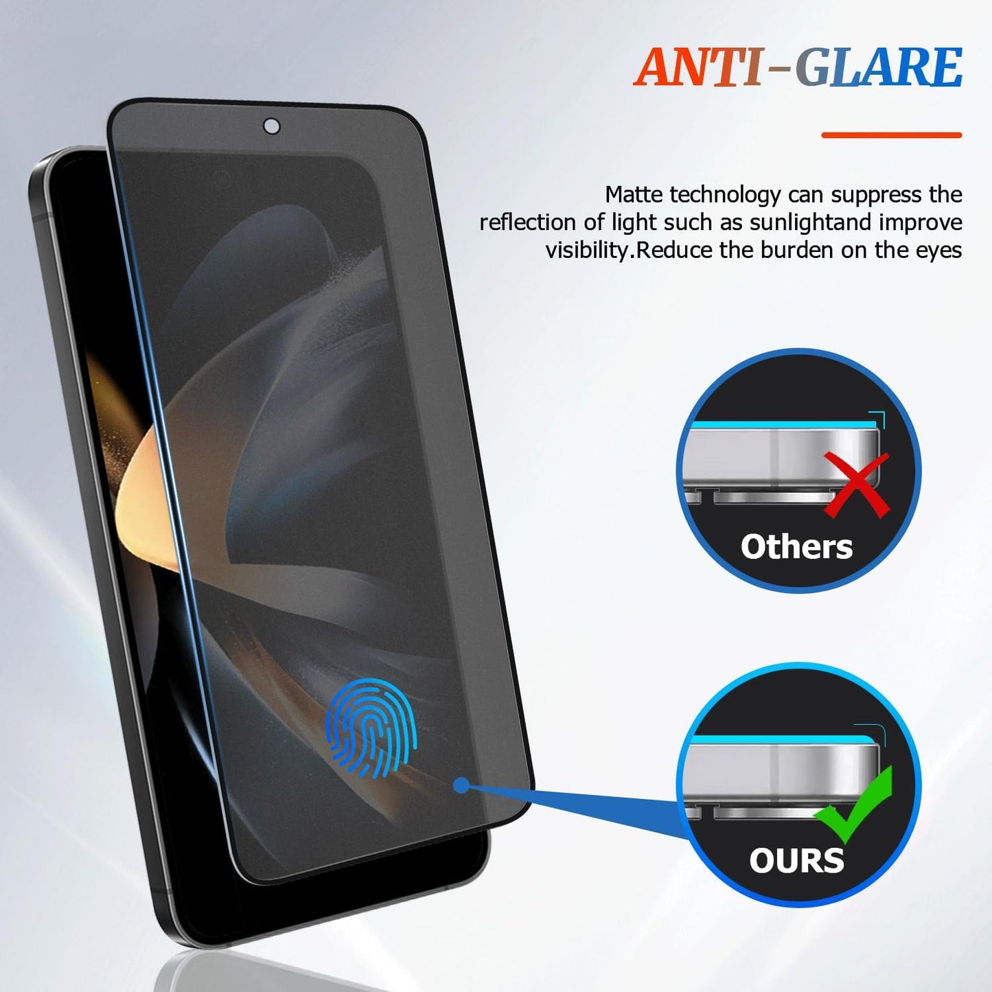 2 Pack Galaxy S22+/S23 Plus Matte Anti spy Privacy Screen Protector, 9H Tempered Glass,Anti-Glare Anti-Scratch, Smooth and Responsive Absolute,No Bubbles,High Definition Clear,With Installation Frame