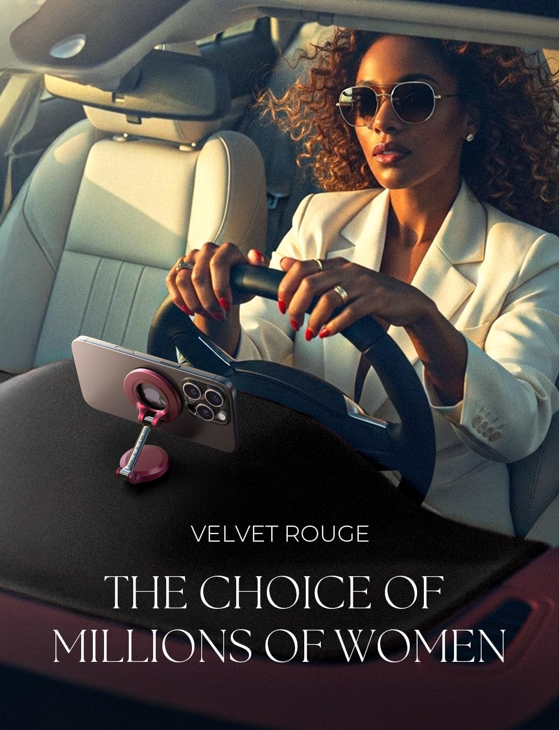 LISEN for Magsafe Car Mount, Ultra Magnetic Dashboard Phone Holder, Car Accessories for iPhone 16 Pro Max,Gifts for Men Women Him Her, Fit for iPhone16 Pro/Pro Max 15 14 13 12, Velvet Rouge