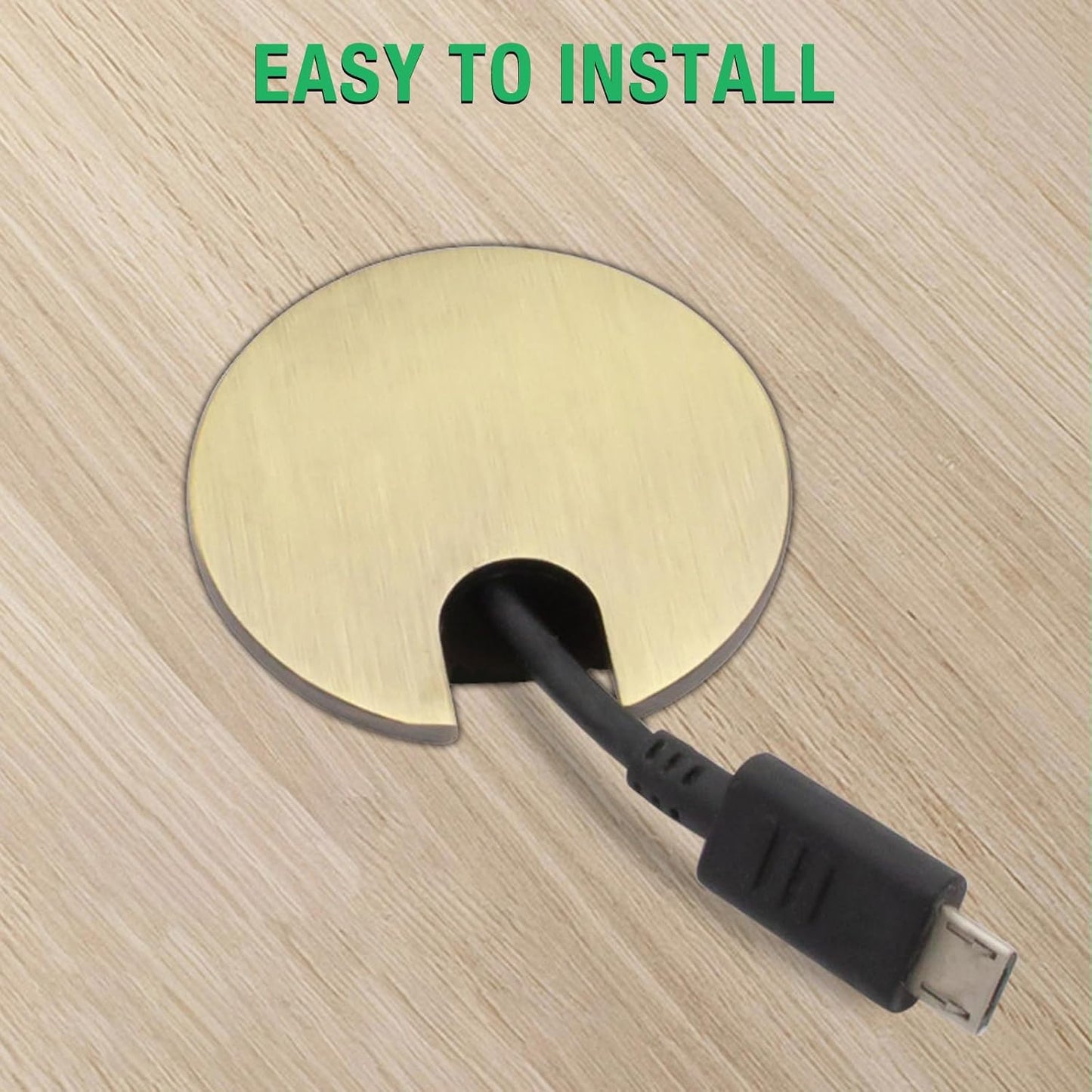 1 Pcs Desk Grommet 1-3/8" / 35 mm, Desk Cord Hole Cover, Cable Grommet Metal Zinc Alloy Materilal, Desk Hole Grommet for Home & Office Pc, Detachable Cable Cord Organizer-Bright Silver