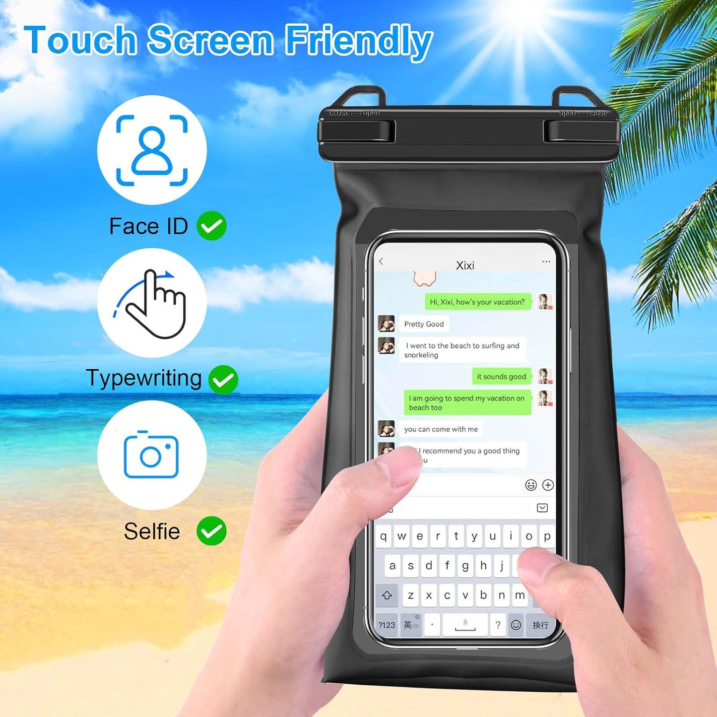 Large Capacity Waterproof Phone Pouch Floating, Waterproof Bag Case for iPhone 15 14 Pro Max 13 12 11 X XR 8 Plus Samsung Up to 6.9'', IPX8 Water Proof Phone Dry Bag for Swimming Kayaking, 1Pack