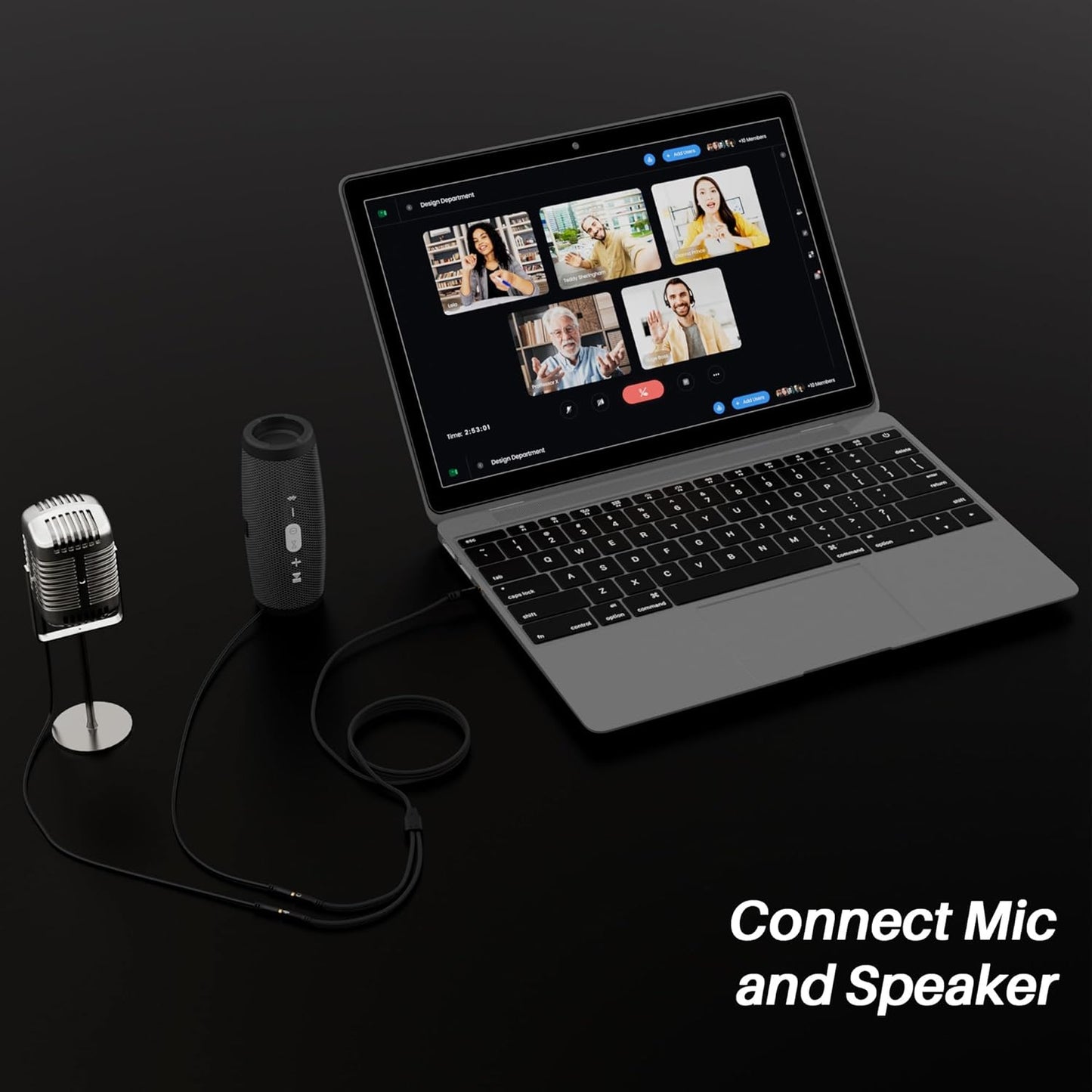 1/8inch Aux Headphone Splitter 2 Way Cable 3FT, 3.5mm 1 Male to 2 Female Mic and Audio Y TRRS Adapter, Compatible with Headset Earphone Switch 2/PS4/PS5 Steam Deck Xbox PC Laptop Phone Tablet Gaming