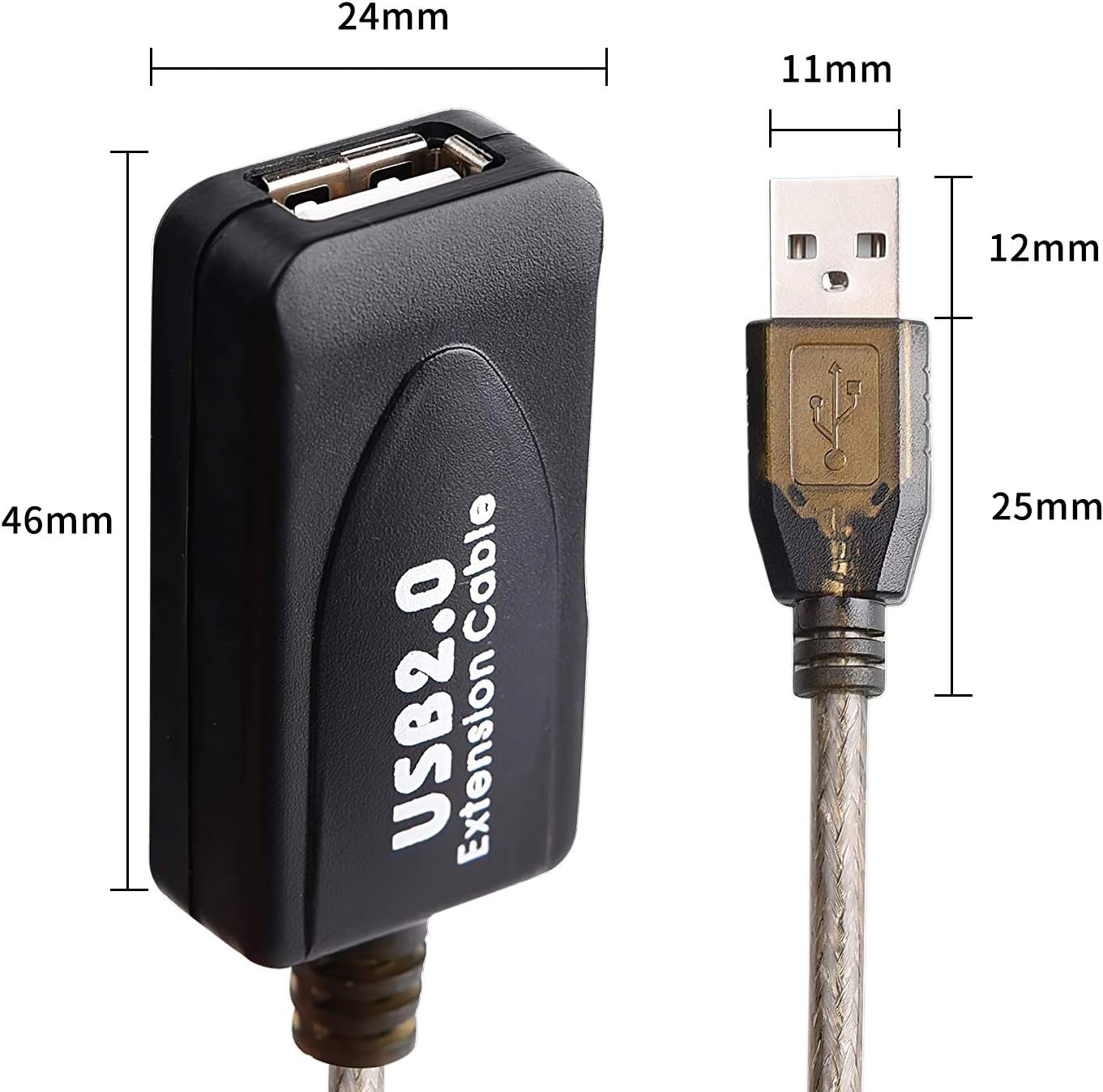 LDKCOK USB 2.0 Type A Male to A Female Active Repeater Extension Cable 100ft, High Speed 480 Mbps