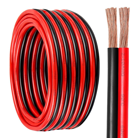 10 Gauge Wire 2 Conductors Copper Wire, 10 AWG Battery Cable Oxygen Free Copper Wire for Solar Panel, Automotive, Trailer, RV and Speaker (10 Gauge 50FT)