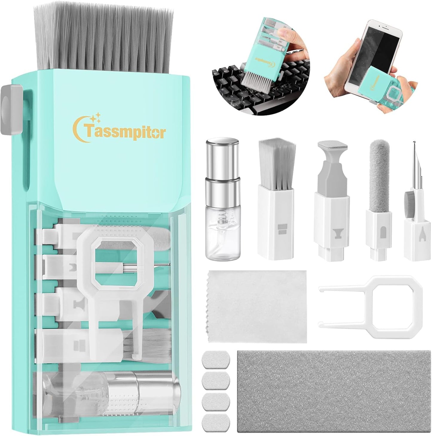 Laptop Screen Keyboard Cleaner Kit, All in 1 Electronics Cleaning Tool for MacBook iPad iPhone Pro Cell Phone, Brush Tool for Tablet, Computer, PC Monitor,TV Camera Lens with Patent