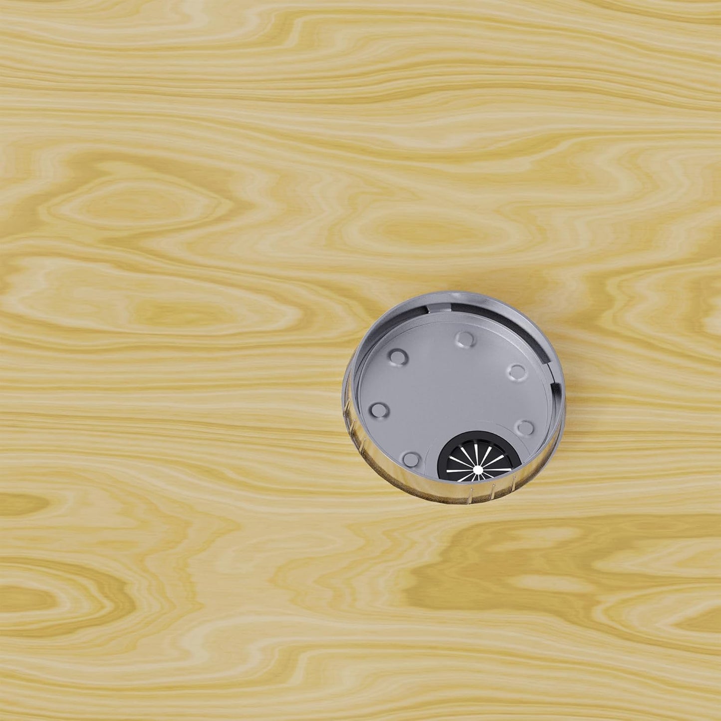 2 Pack Desk Grommet 2-3/8 Inch 60mm, Zinc Alloy Computer Desk Wire Hole Cover, Office Desktop Cord Cable Hole Metal Ring, Bright Silver