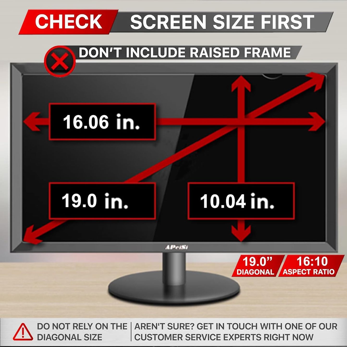 19 Inch Privacy Screen Filter for 16:10 Widescreen Monitor | Privacy Shield | Anti-Glare | Anti-Blue light Protector | Eye Protection | Computer Security Private Filter