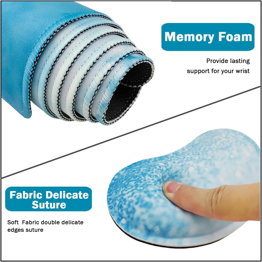 Large Mouse Pad and Keyboard Wrist Rest, Desk Pad for Keyboard and Mouse, 4-in-1 Large Gaming Mouse Pad with Wrist Support for Home Office Study Game-Stay Positive