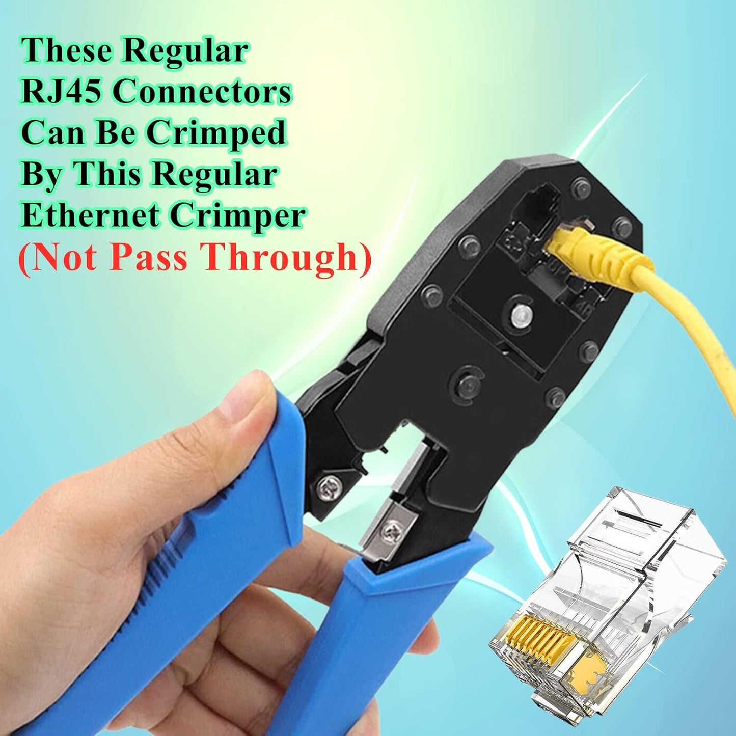 100-Pack Cat5 Cat5e RJ45 Connectors Ends for Solid Wire and Standard Cable (Not Pass Through)