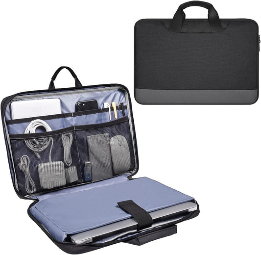 11.6-12.9 Inch Waterproof Laptop Bag Sleeve for Women Men Business Briefcase with Organizer for Acer Chromebook Spin 311, Lenovo Chromebook C330, Samsung Chromebook 4, HP ASUS Dell Surface Case, Black