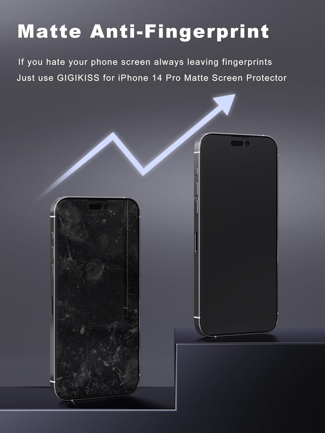 2 Pack Matte Screen Protector for iPhone 14 Pro -6.1 inch, Anti Fingerprint Anti Glare Screen Protector Tempered Glass Easy Installation