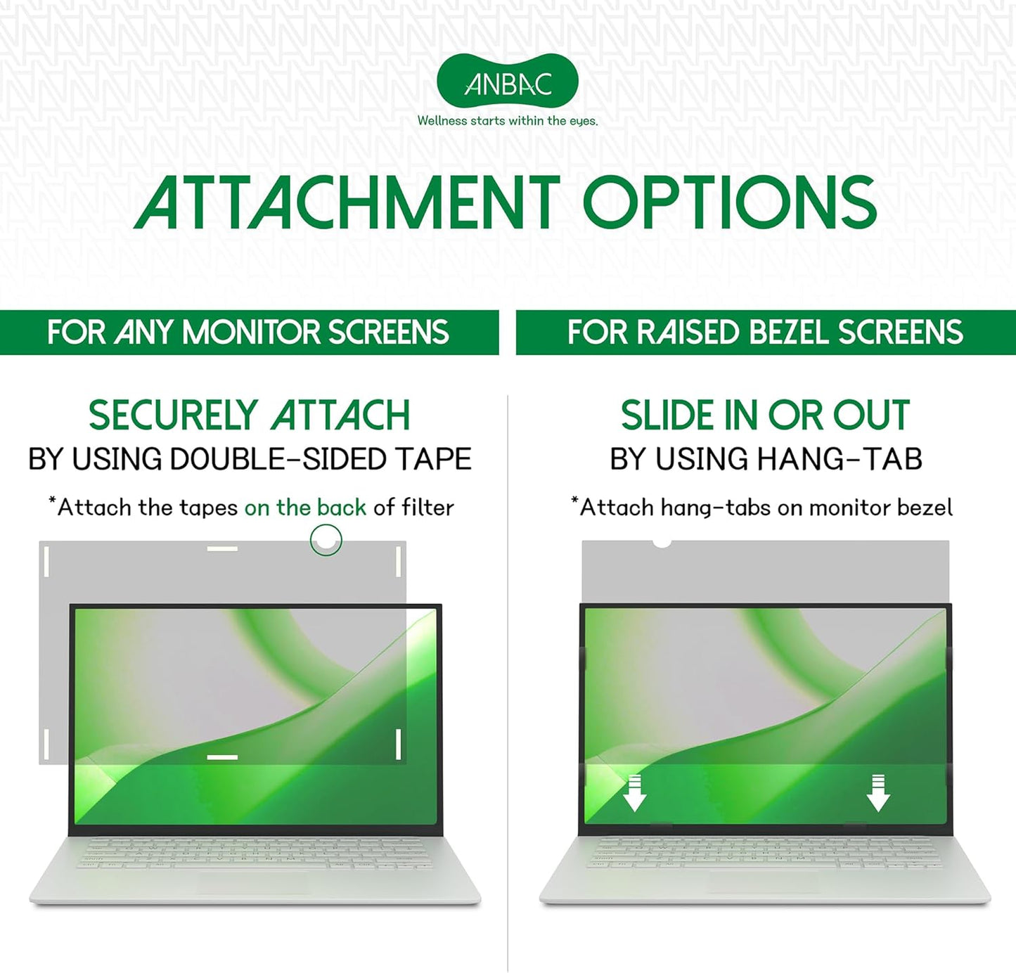 15.4 Inch Laptop Privacy Screen Shield for 16:10 Wide Display - Anti Glare Computer Privacy Screen Cover | Blue Light Blocking Screen Protector | Scratch Resistant UV Filter | Attachment Type