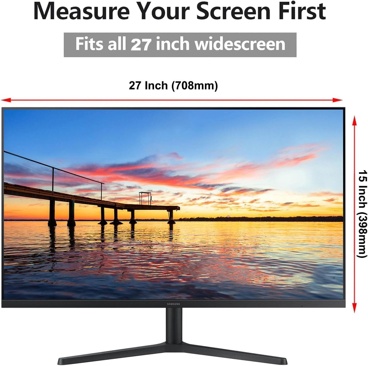 2 Pack Computer Privacy Screen Shield Compatible for 26/27 Inch 16:9 Widescreen Desktop Monitor - Anti Glare & Blue Light Filter - Hanging Design for Easy On/Off