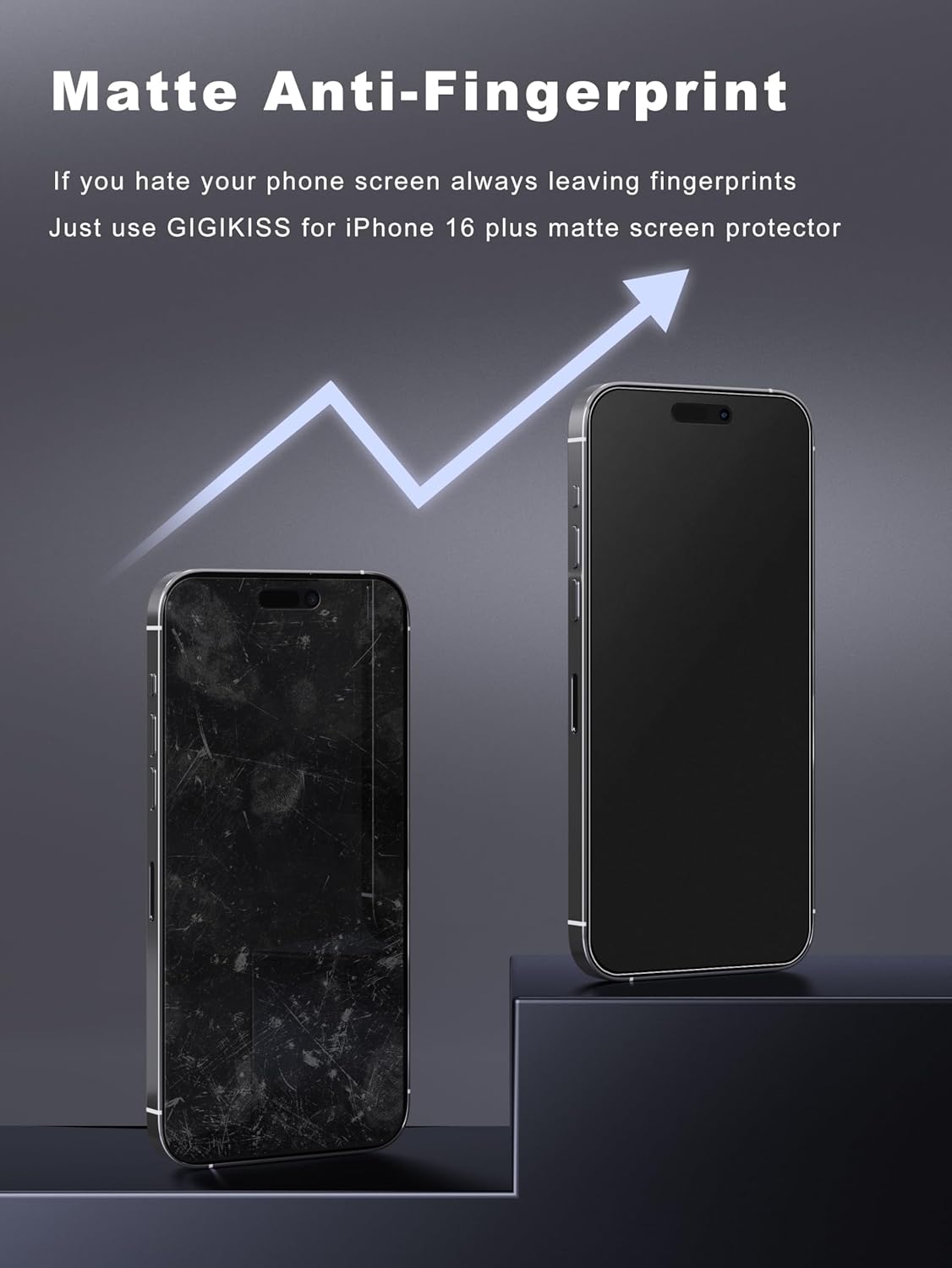 2 Pack for iPhone 16 Plus Matte Screen Protector 6.7 inch, Anti Fingerprint Anti Glare Screen Protector Tempered Glass Easy Installation