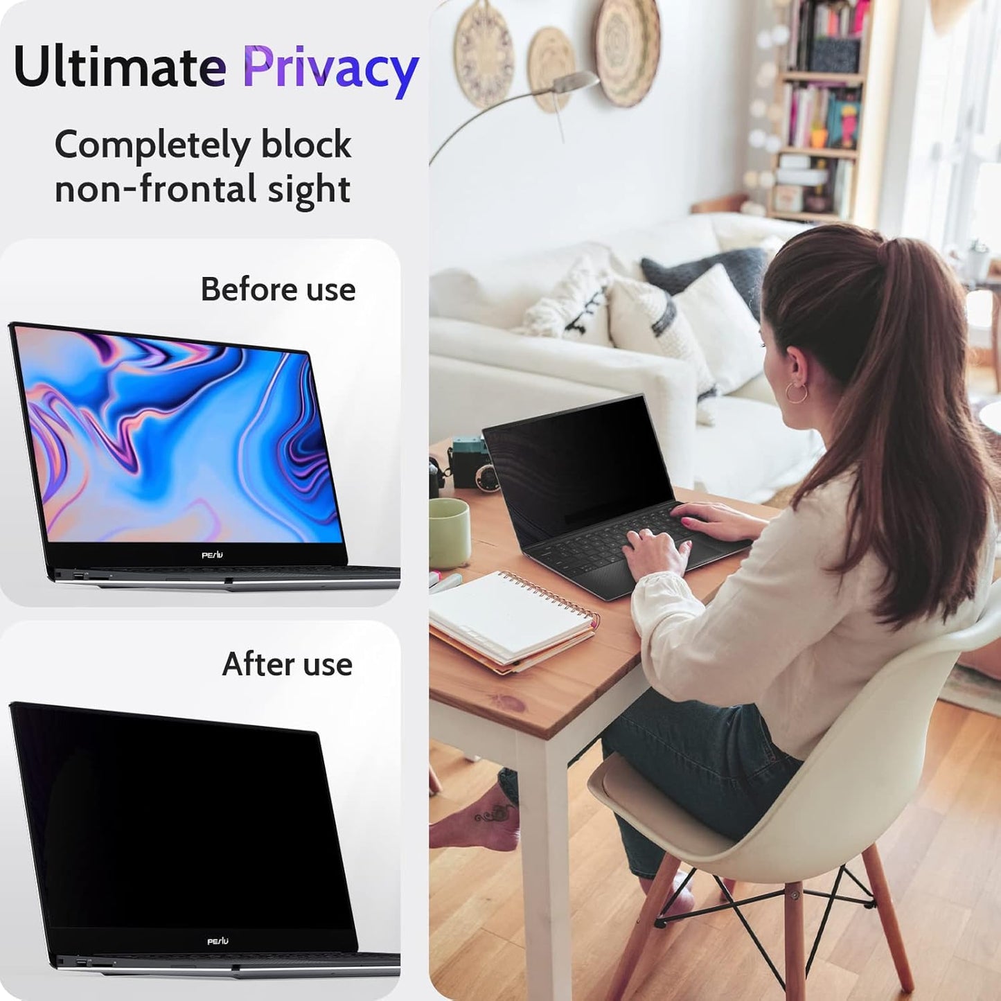 13.4 Inch Laptop Privacy Screen Compatible With Lenovo Hp Dell Acer Asus Thinkpad Envy Xps, 16:10 Aspect Removable Anti Glare Blue Light Filter Protector, 13 In Computer Monitor Security Shield