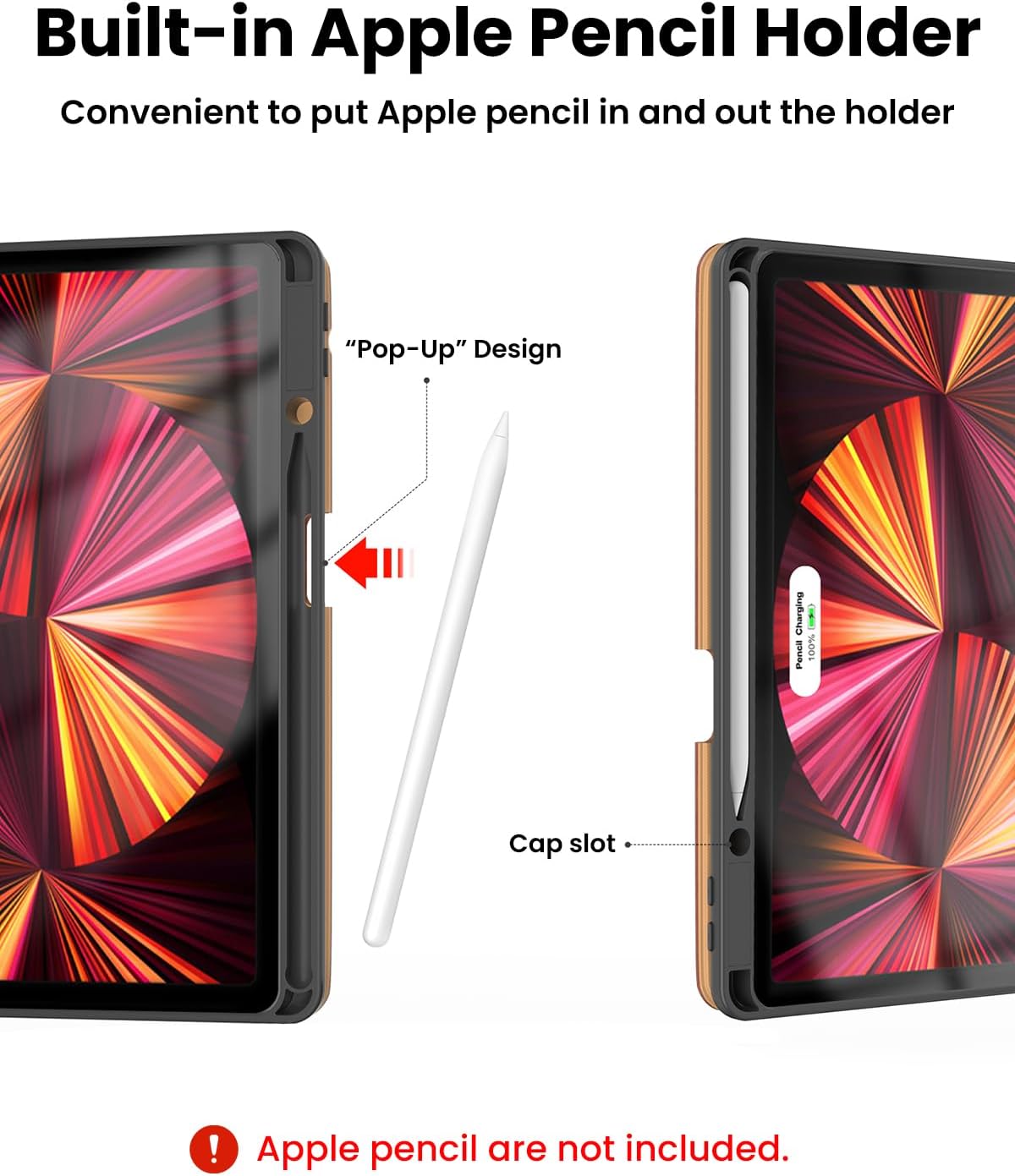 Leather Keyboard Case for iPad Air 5th 4th Generation 10.9 inch Pro 11 1st/2nd/3rd/4th, 7 Color Backlight BT Keyboard Folio with Pencil Holder 2022 2021 2020 2018 (Brown)