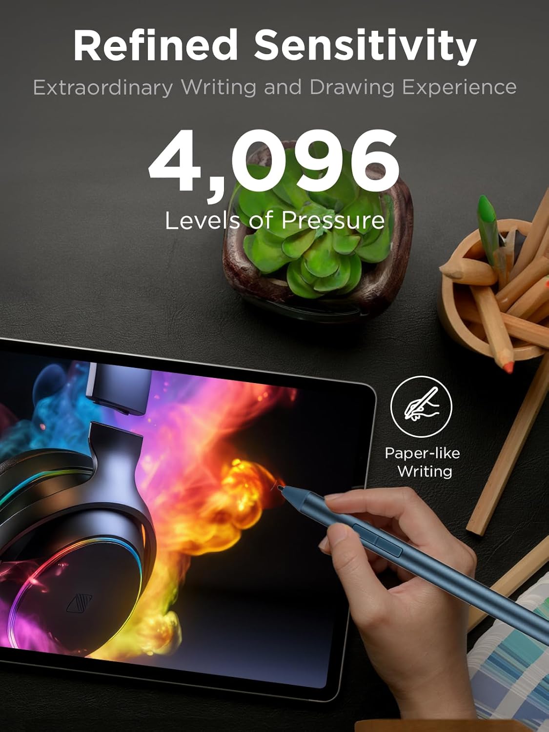 Lenovo Digital Pen 3 for Laptops, Supports Multiple Protocols, Advanced Tilt Recognition, Tidal Teal