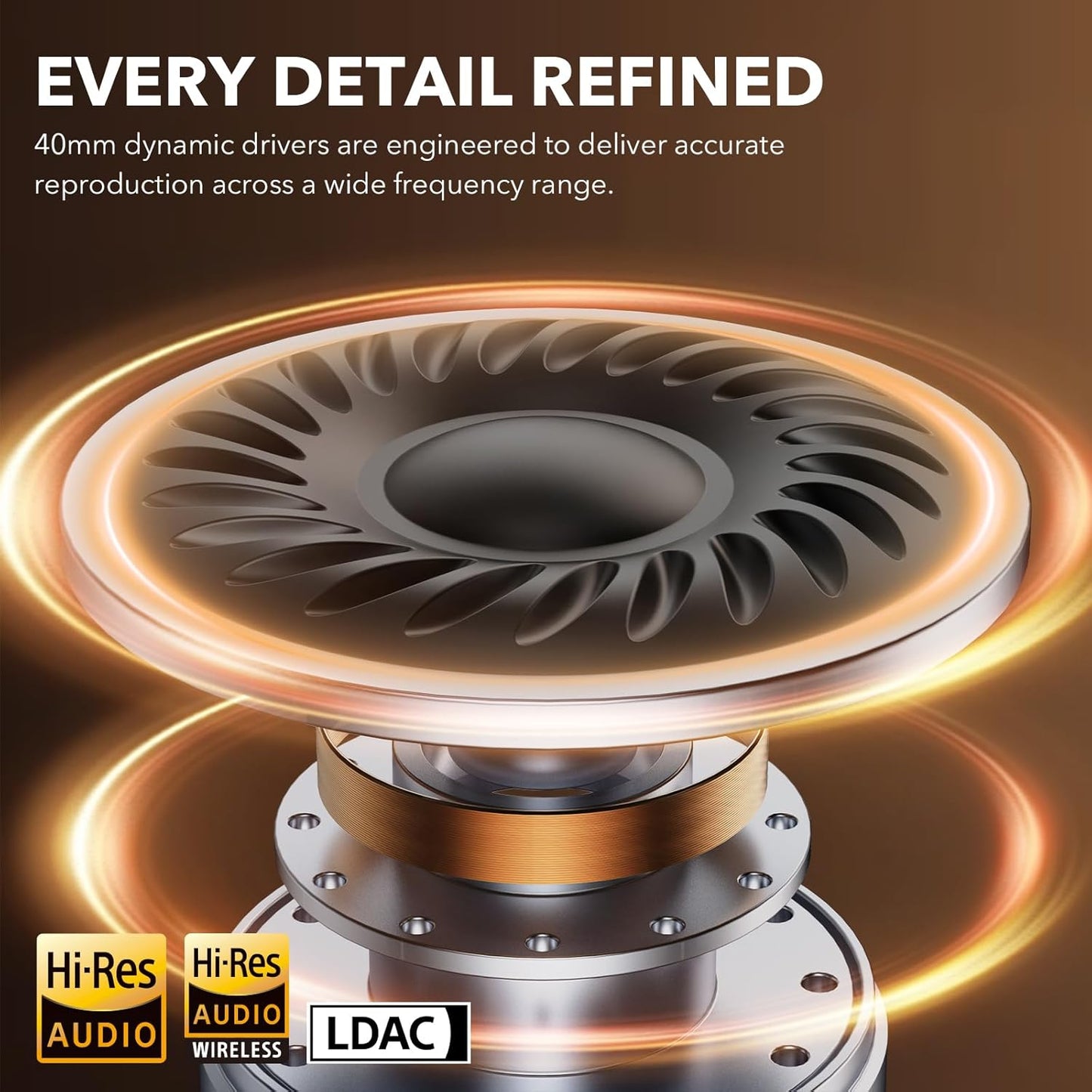 1Mii Y8+ Noise Cancelling Headphones Bluetooth, Wireless LDAC Hi-Res Audio, Custom EQ via App, 75H Playtime, Comfort Fit, Over Ear Headphones Foldable for Airplane Travel Home Office Beige Cyan