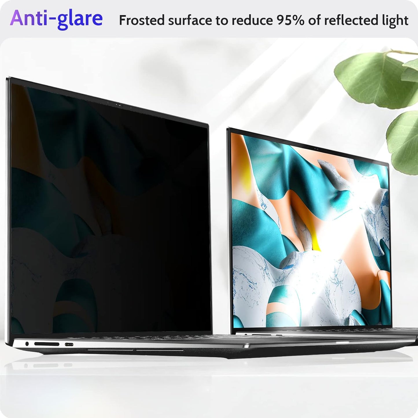 15.6 Inch Laptop Privacy Screen Compatible with Lenovo Hp Dell Acer Asus Thinkpad Envy Xps Computer 16:10 Aspect, Removable Anti Glare Blue Light Filter Protector, 15" Monitor Security Shield