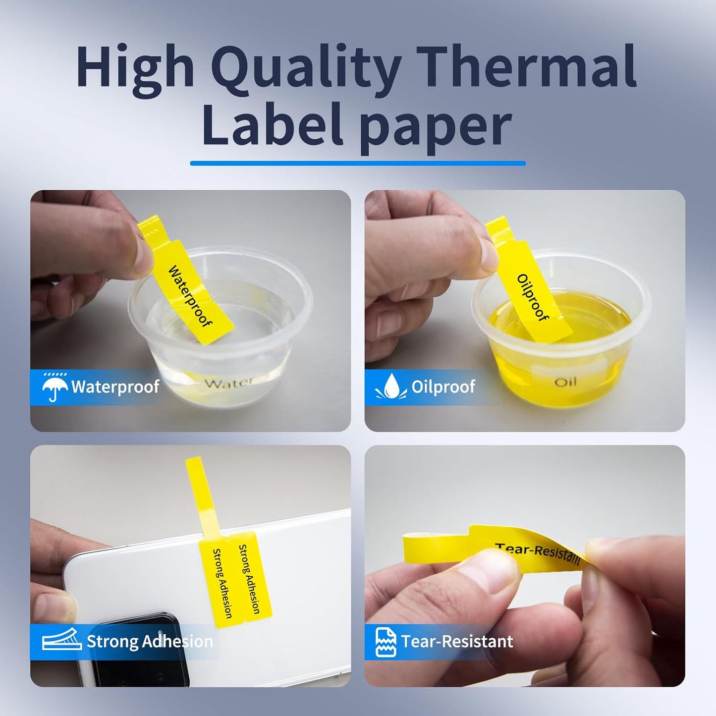 100 Pcs Cable Labels - Waterproof Wire Cord Label, Tear Resistant Wire Labels, Self Adhesive Cord Organizing Label, for Cable Management, Compatible with PUQU AQ20 Label Makers(Blue) 38x60mm