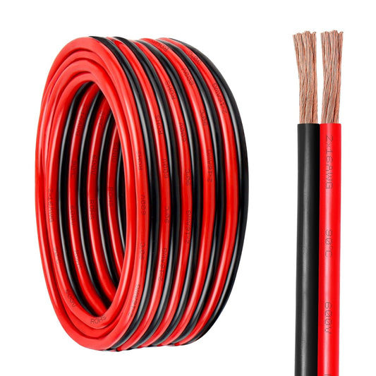 16 Gauge Wire 2 Conductors Copper Wire, 16 AWG Battery Cable Oxygen Free Copper Wire for Solar Panel, Automotive, Trailer, RV and Speaker (16 Gauge 100FT)