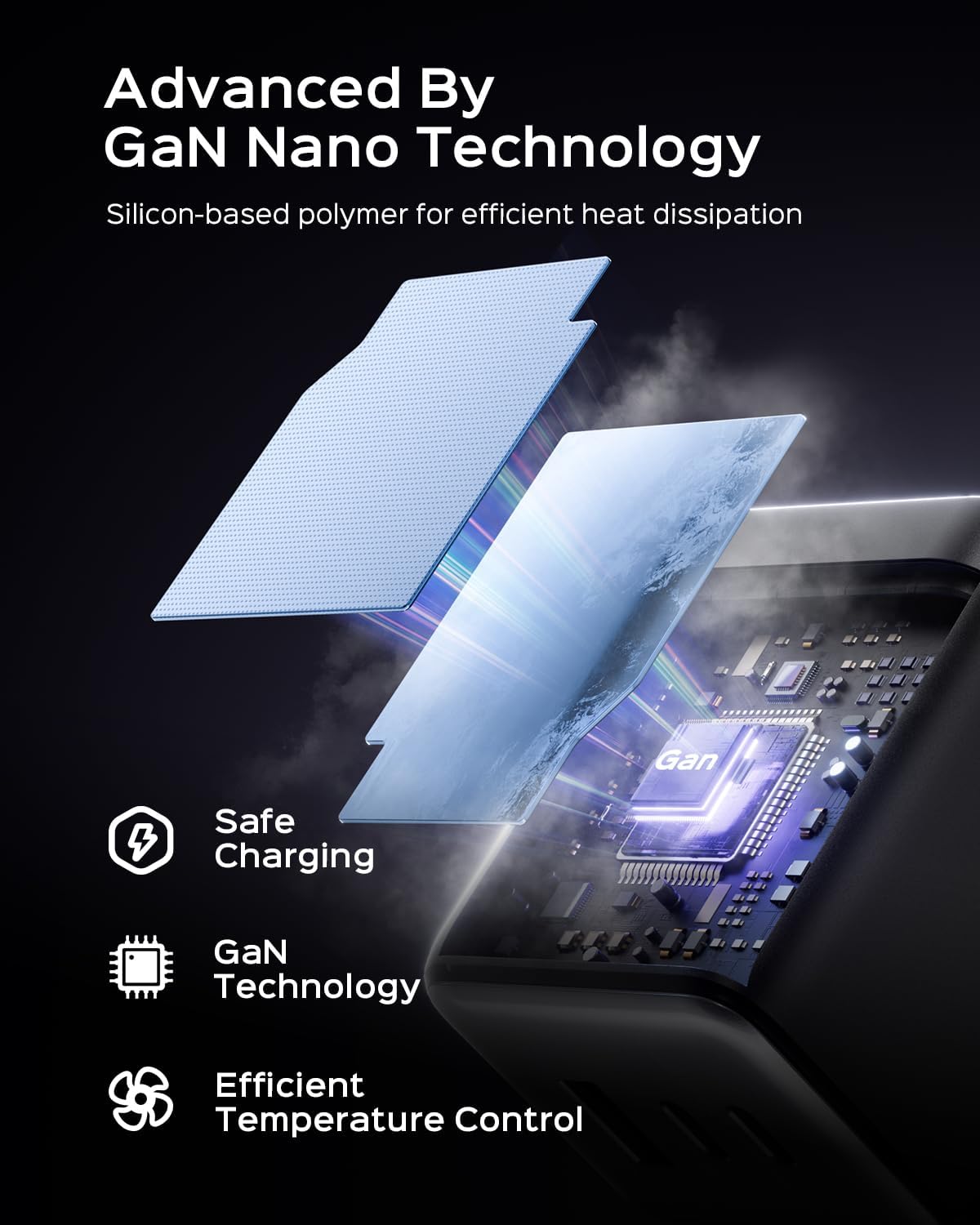 100W USB C Charger Block, 3-Port Compact Foldable Power Adapter USB Wall Charger for MacBook Pro/Air, Dell XPS, iPad Pro, iPhone Series, Galaxy S25/S24, and More (Black)