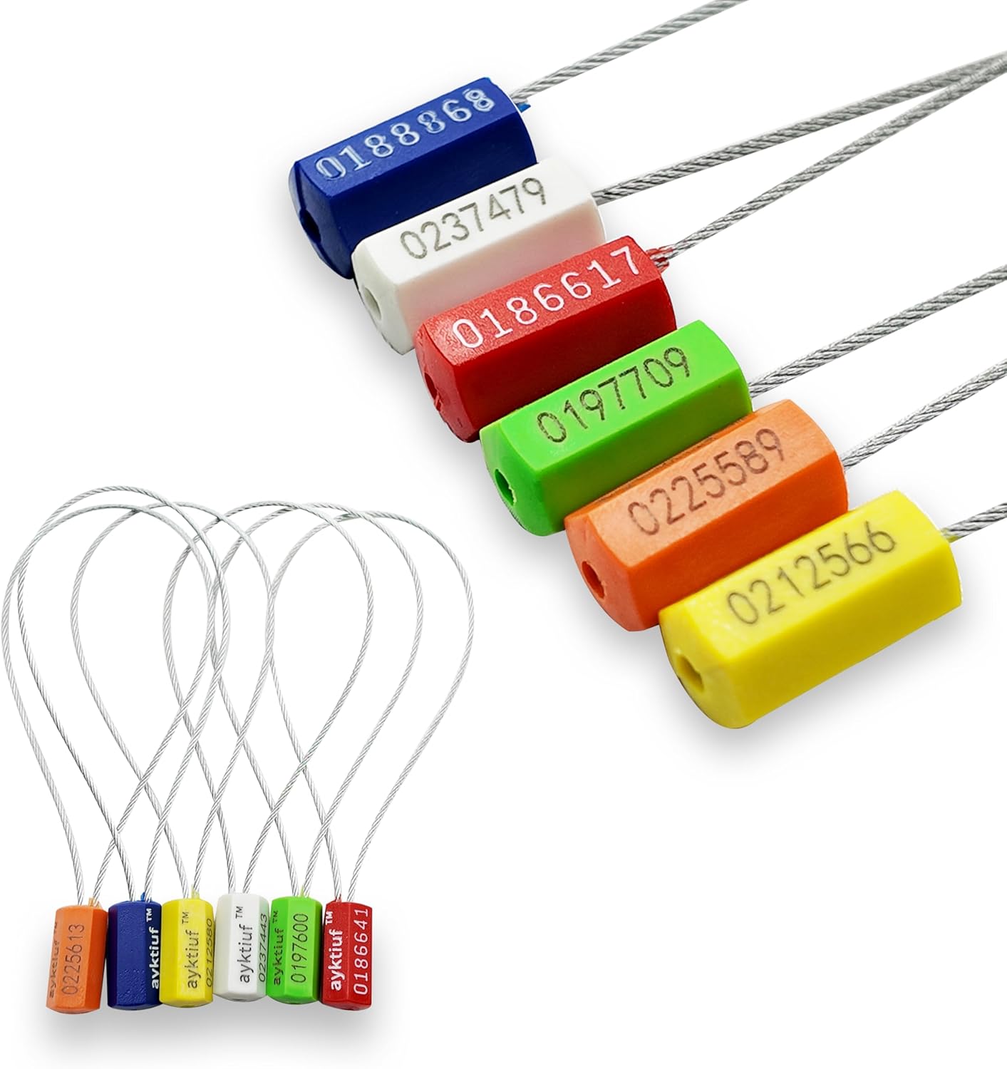 1200 Pieces Security Cable Seals, Metal Number Security Tags for Truck, Trailers, Cargo, Containers, Vans, Oil Tank, Milk Vehicle (Green, 1200 Pack)