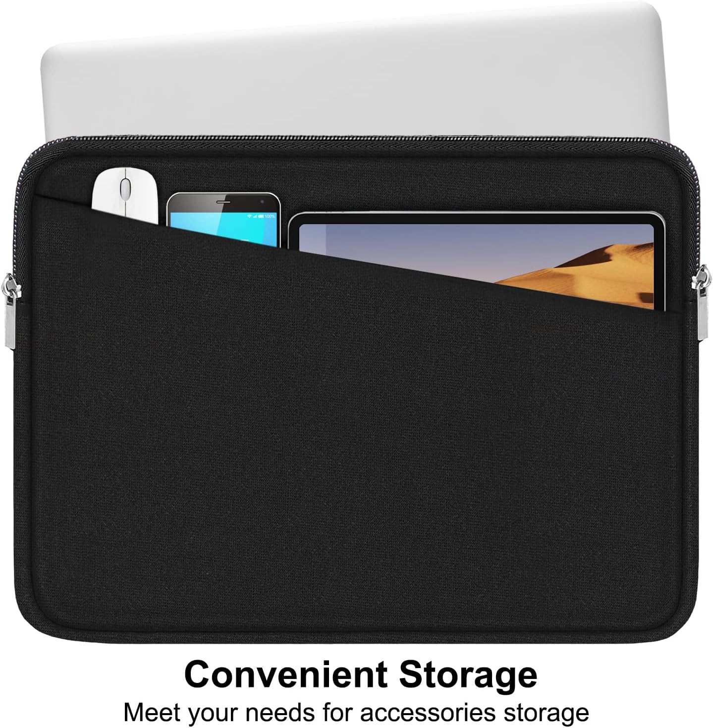 Laptop Sleeve Case 17 inch, Durable Computer Carrying Bag Protective Case Briefcase Handbag with Front Pocket, Slim Laptop Cover for 17-17.3 Inch HP, Dell, Lenovo, Asus, Notebook, Black