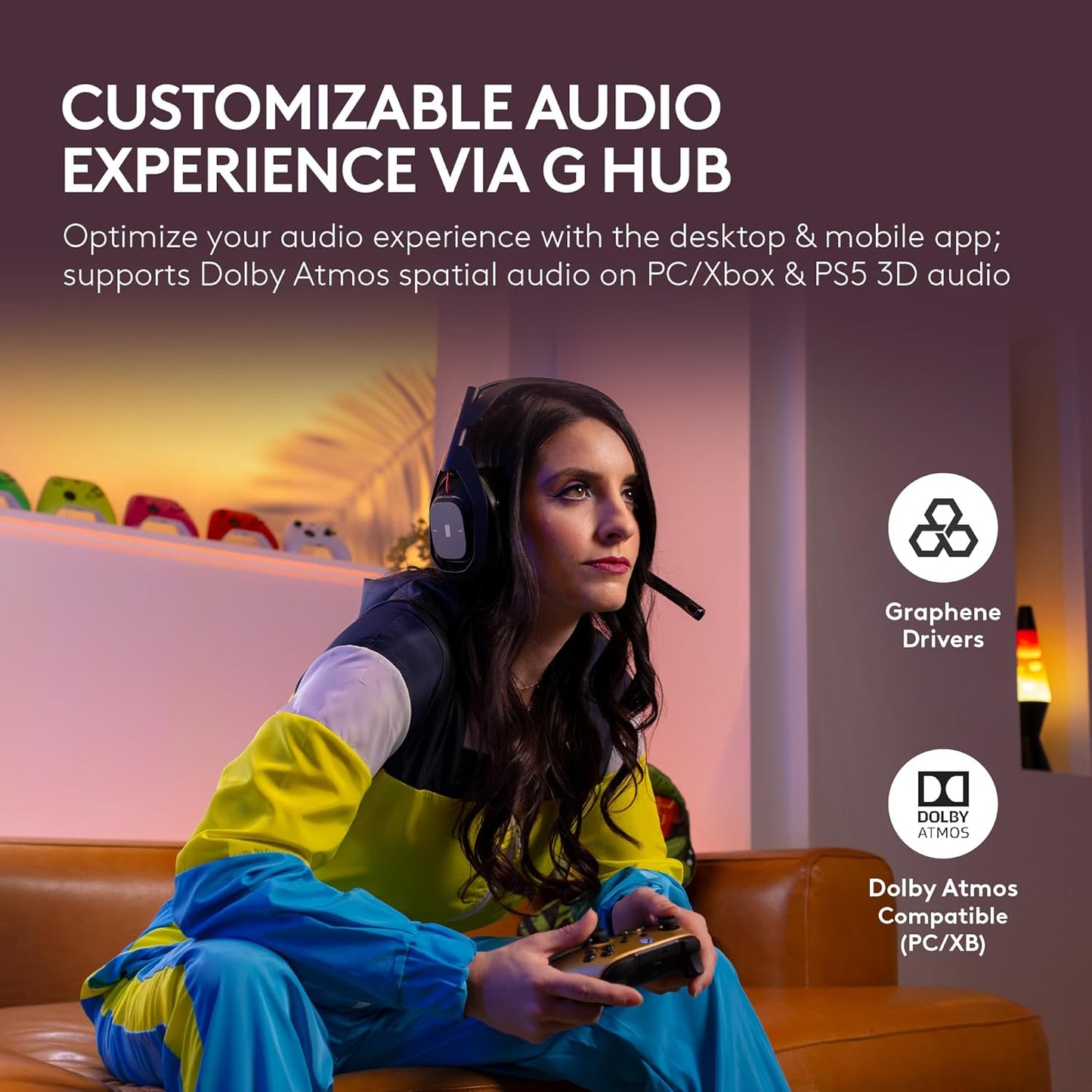 Logitech G Astro A50 Omni-Platform Wireless Gaming Headset + Base Station for PS5, Xbox, PC: PLAYSYNC Audio Switcher, <16 bit/48kHz (Console), <24 bit/48 kHz (PC), 24hr Battery, 2.4GHz & BT - White