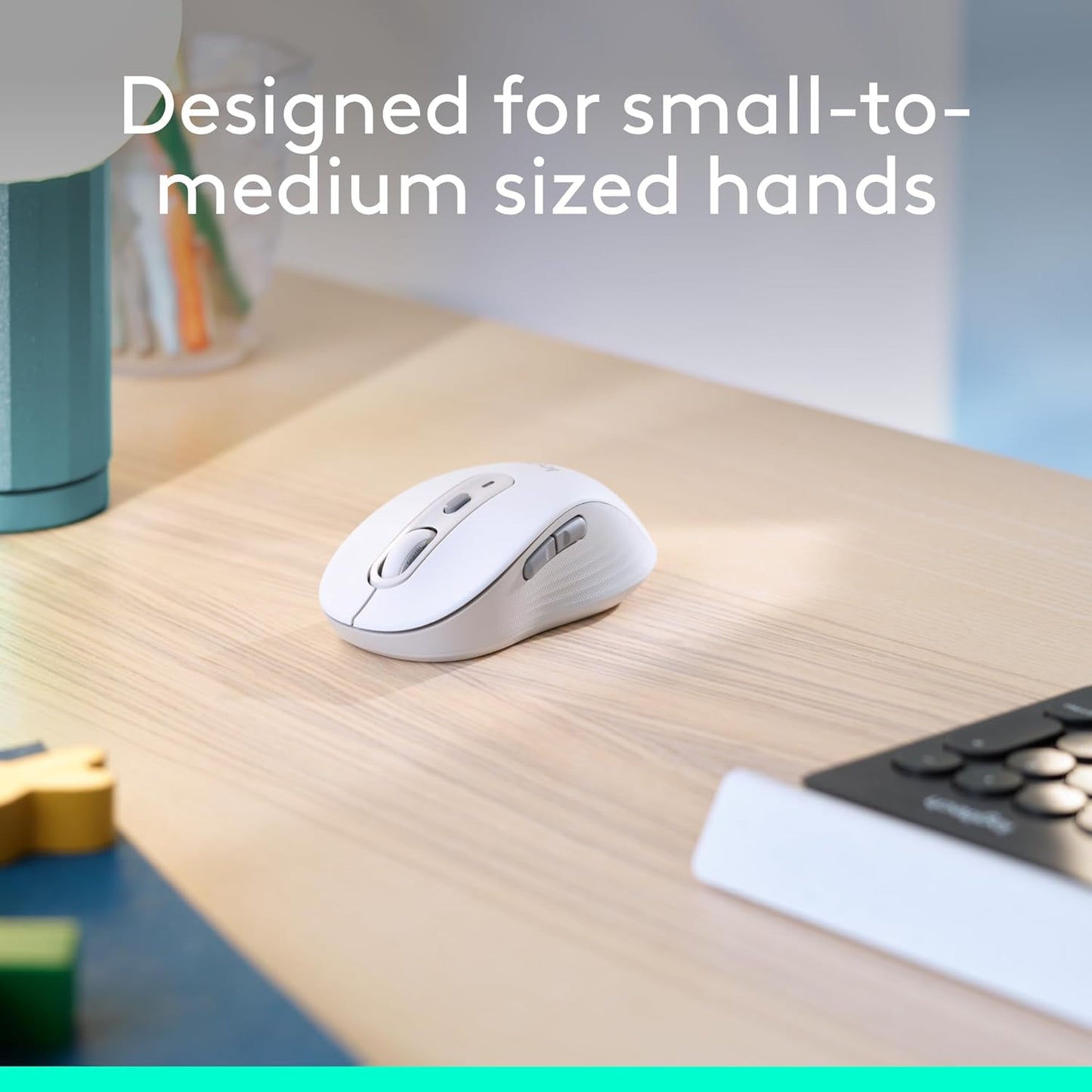 Logitech Wireless Mouse Signature M650 - Small to Medium Sized Hands, Right Handed, 2-Year Battery, Silent Clicks, Customizable Buttons, Bluetooth, PC/Mac/Chromebook - Off White