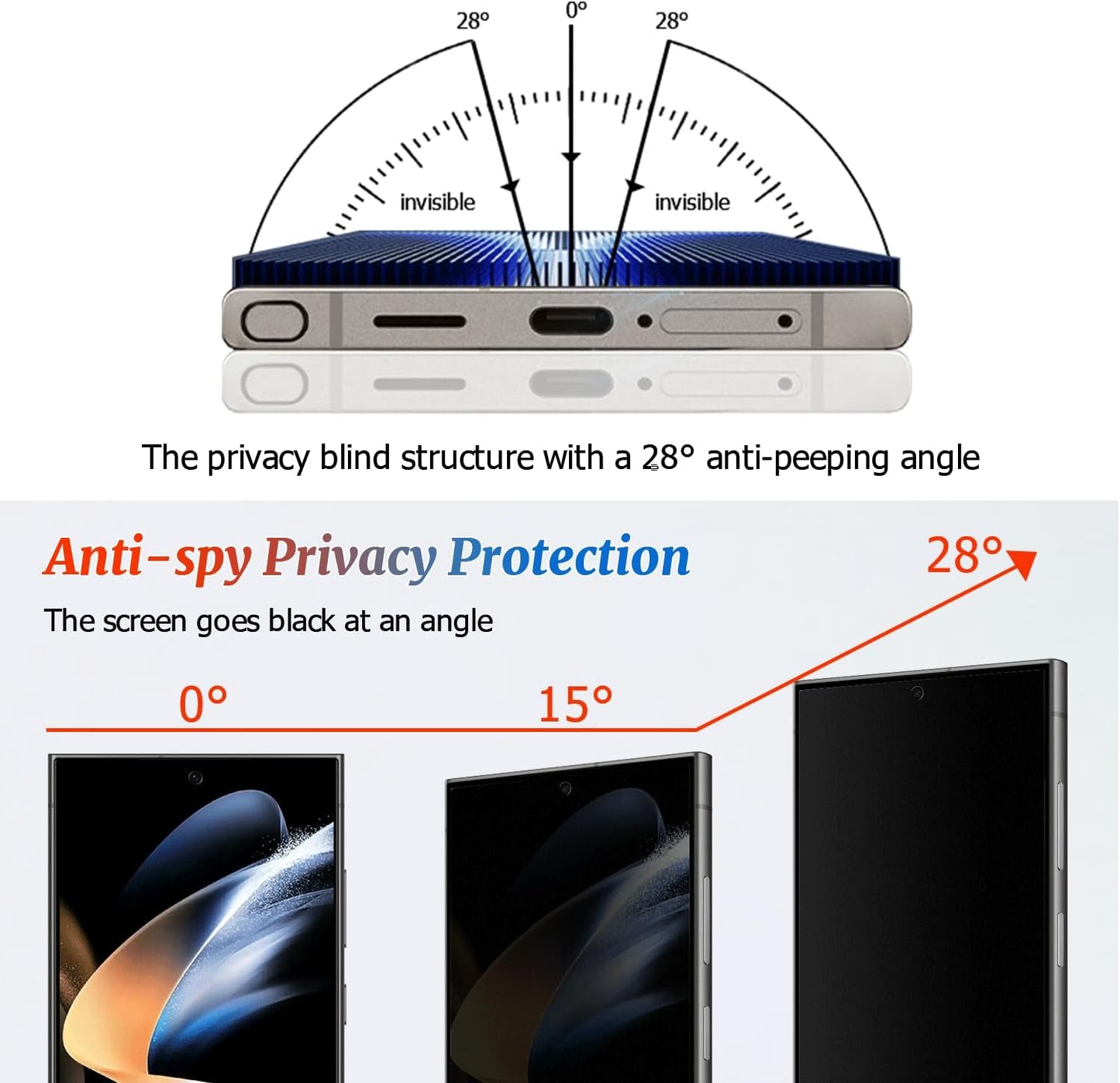 2 Pack Galaxy S24 Ultra Matte Anti spy Privacy Screen Protector ,9H Tempered Glass,Anti-Glare Anti-Scratch, Smooth and Responsive Absolute, No Bubbles, High Definition Clear, With Installation Frame
