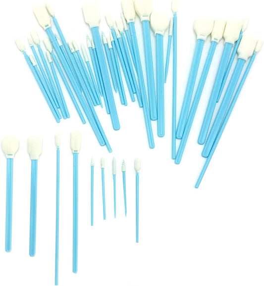 Lint-Free Foam Swab Sticks (9 Types 33 Pcs), Foam Tip Cleaning Swab Kit for Optical Instruments, Camera Lenses, Electronic Equipment, Car Detailing, Inkjet Printer Print Heads