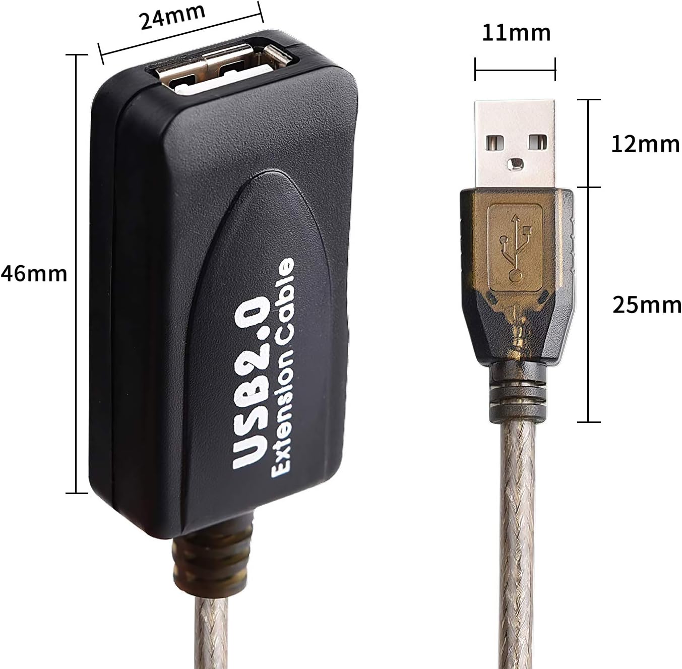 LDKCOK USB 2.0 Type A Male to A Female Active Repeater Extension Cable 30ft, High Speed 480 Mbps (30FT-10M)