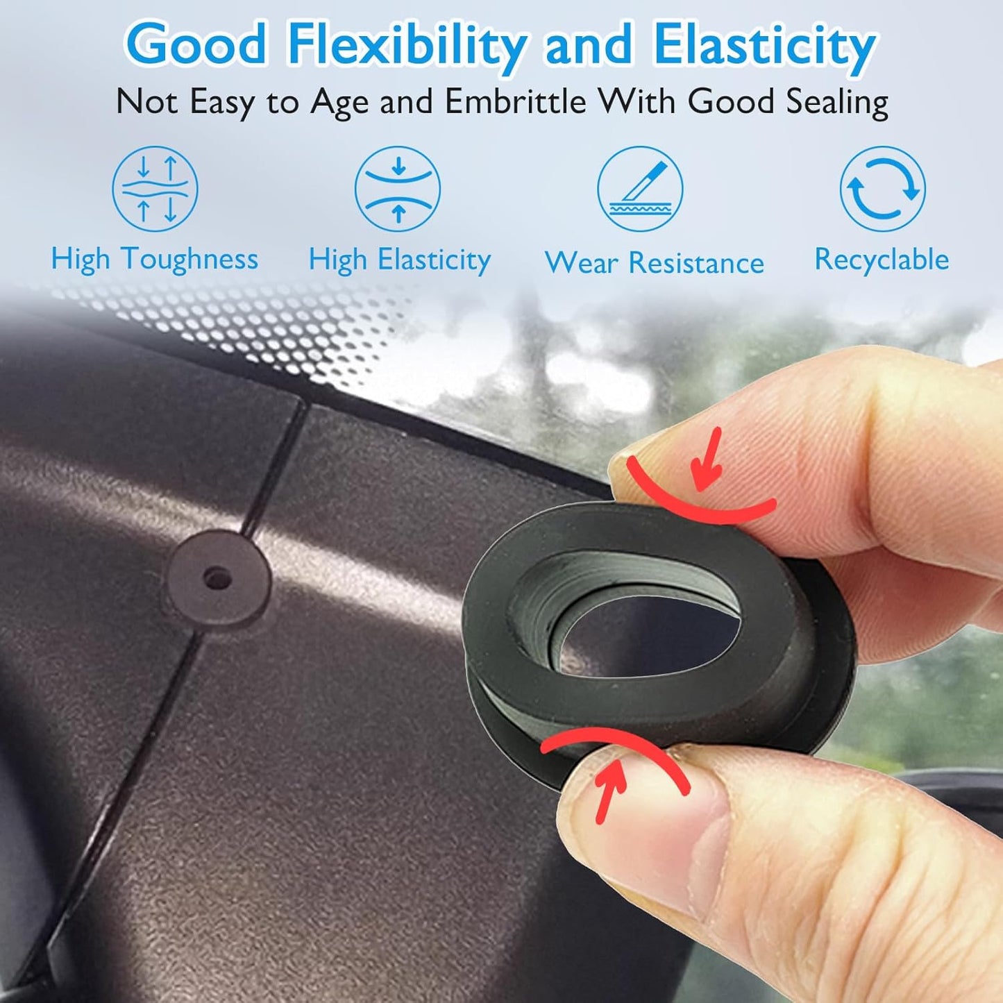 15 Pcs1/2" Drill Hole, 5/16" ID Silicone Rubber Grommets for Wiring, Automotive Firewall Hole Plug Top Hat Metal Wall Drywall Grommets for Vinyl Tubing in Hydroponic Irrigation Systems