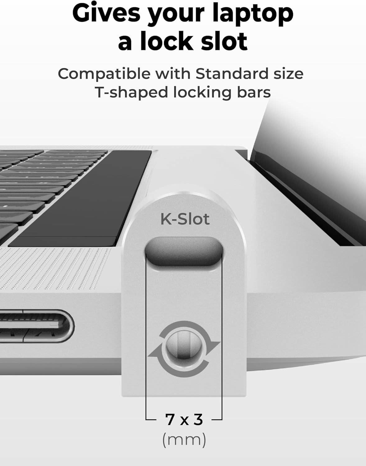 Laptop Lock Adapter for Kensington Lock | Adds Security Slot To Any Laptop inc MacBook | Use With Standard T-Bar Cable Locks | No Adhesive Needed