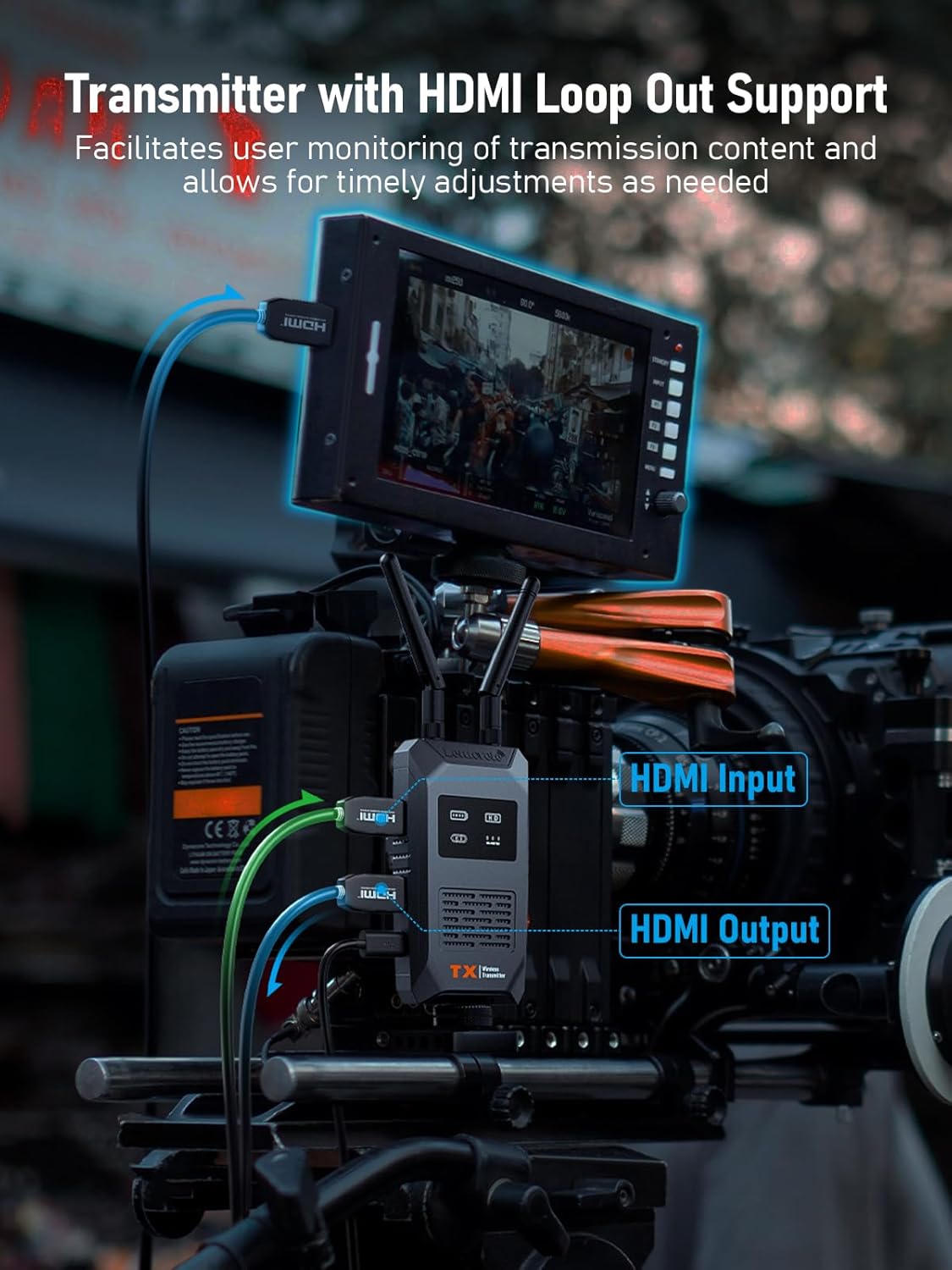 Lemorele Wireless HDMI Transmitter and Receiver, Plug and Play HDMI Local Loop-Out, 5.8G 656Ft 1080P Full HD for Stream Audio & Video from Camera/PC/TV-Box to Projector/Monitor/TV