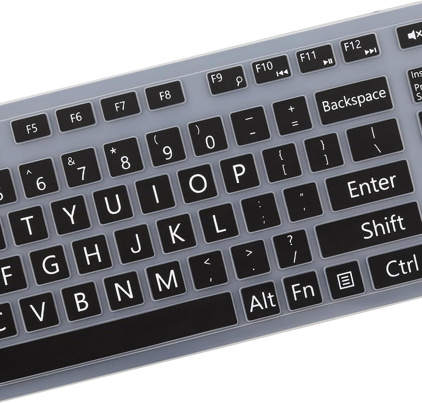 Large Print Keyboard Cover for Dell KM636 KB216 KB216t KB216d KB216p Wired & Wireless Keyboard, Dell Optiplex 5250 3050 3240 5460 7450 7050, Dell Inspiron Desktop 24" 27" 5400 5490 7790 3475 3670