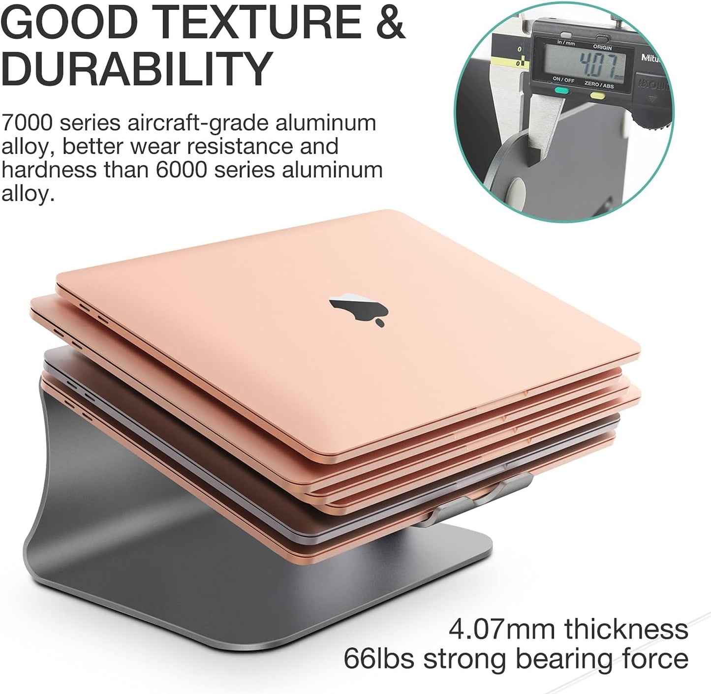 Laptop Stand Aluminum Cooling Computer Stand Holder for Apple MacBook Air Pro 11-16" Laptops (Gray)