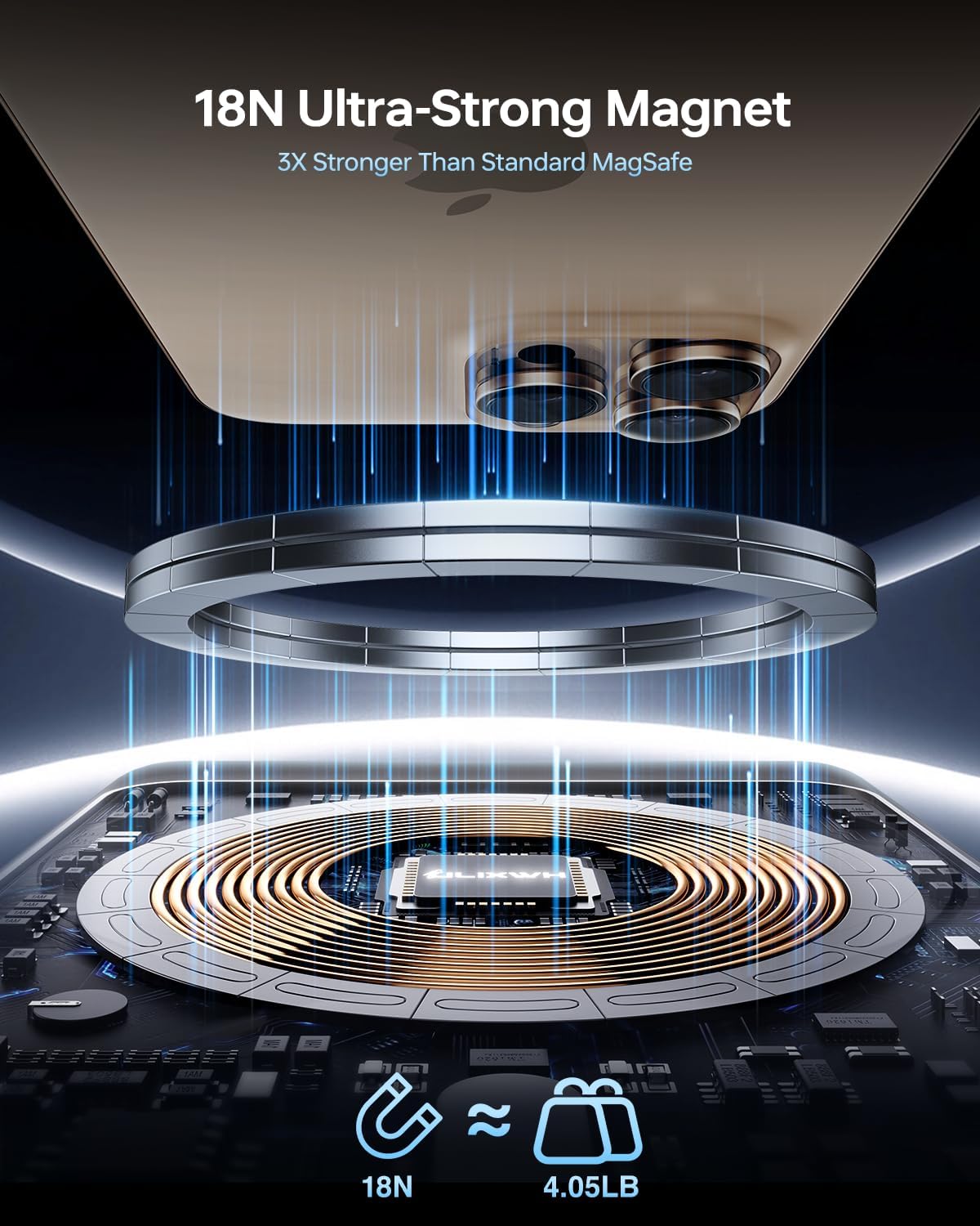 10,000mAh MagSafe Power Bank Ultra Slim, Magnetic Wireless Charger with USB-C Cable, Fast Charging Portable Battery for iPhone 16/15/14/13/12 Series, All-Metal Design