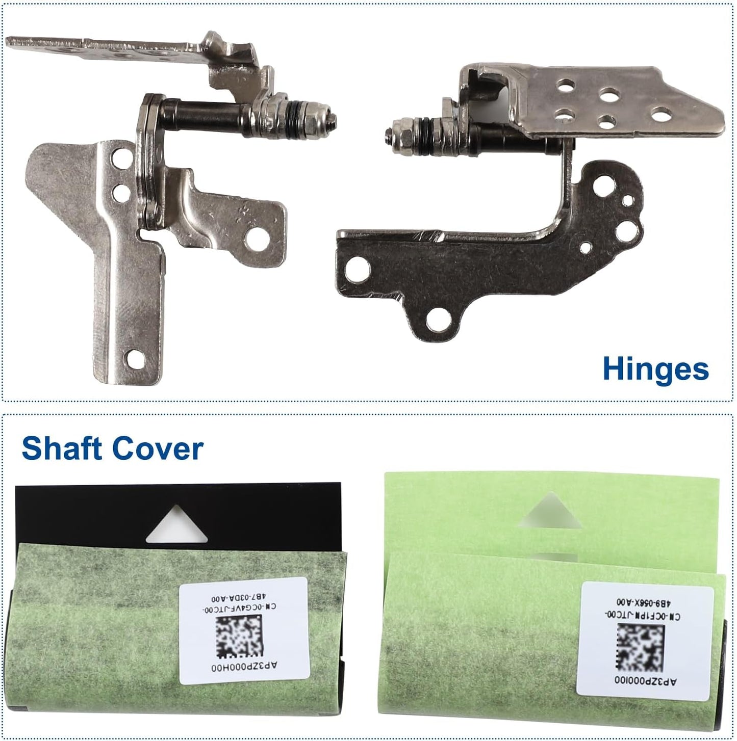 LCD Back Cover Top Case Lid with Front Bezel Frame with Hinges and Shaft Cover Replacement for DELL Inspiron 15 3510 3511 3515 3520 3525 Laptop, 00WPN8 09WC73 0681GY 0VW3NO with Two Adhesive Strips