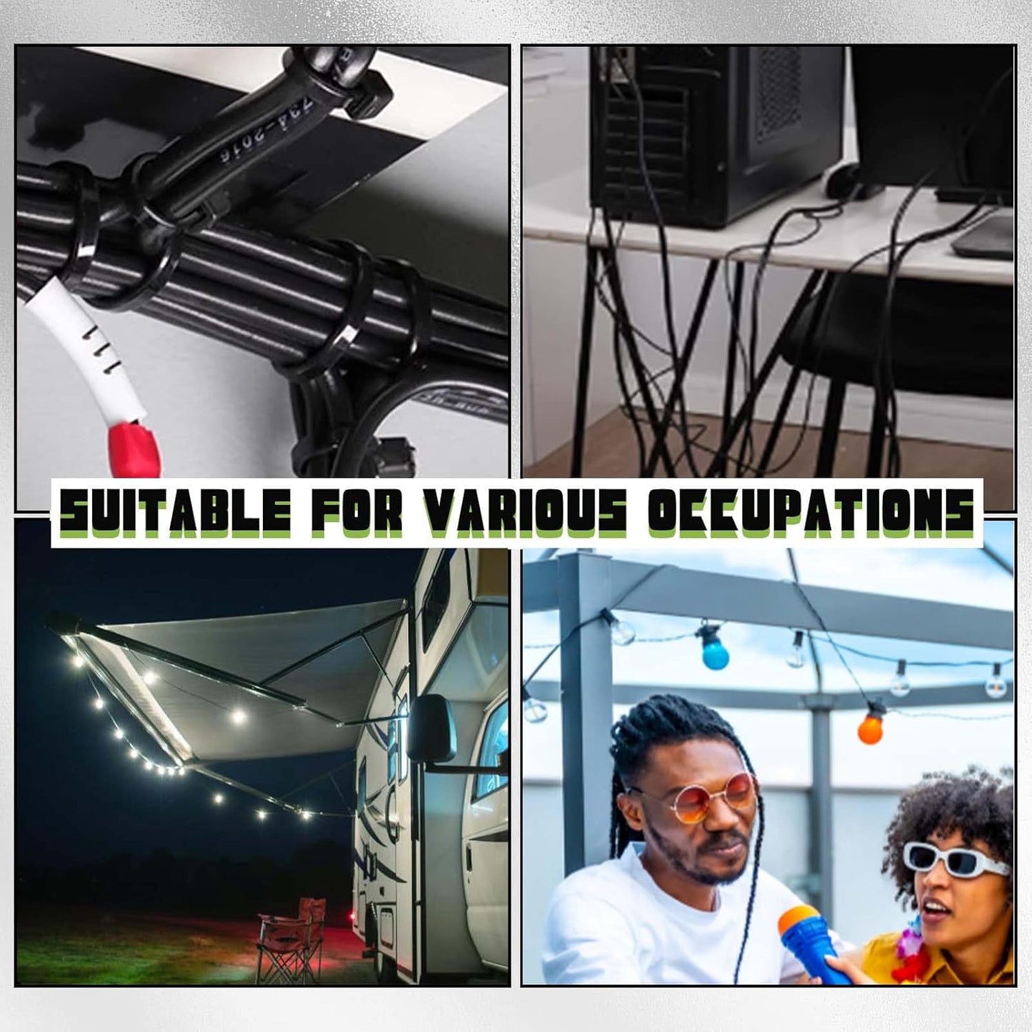 12Pcs Magnetic Zip Tie Mounts - Magnetic Cable Wire Management Bases Heavy Duty Multipurpose Wires Cables Holder Magnetism Wire Clamps with 50pcs Cable Ties (Total 62 Pieces,22 mm)